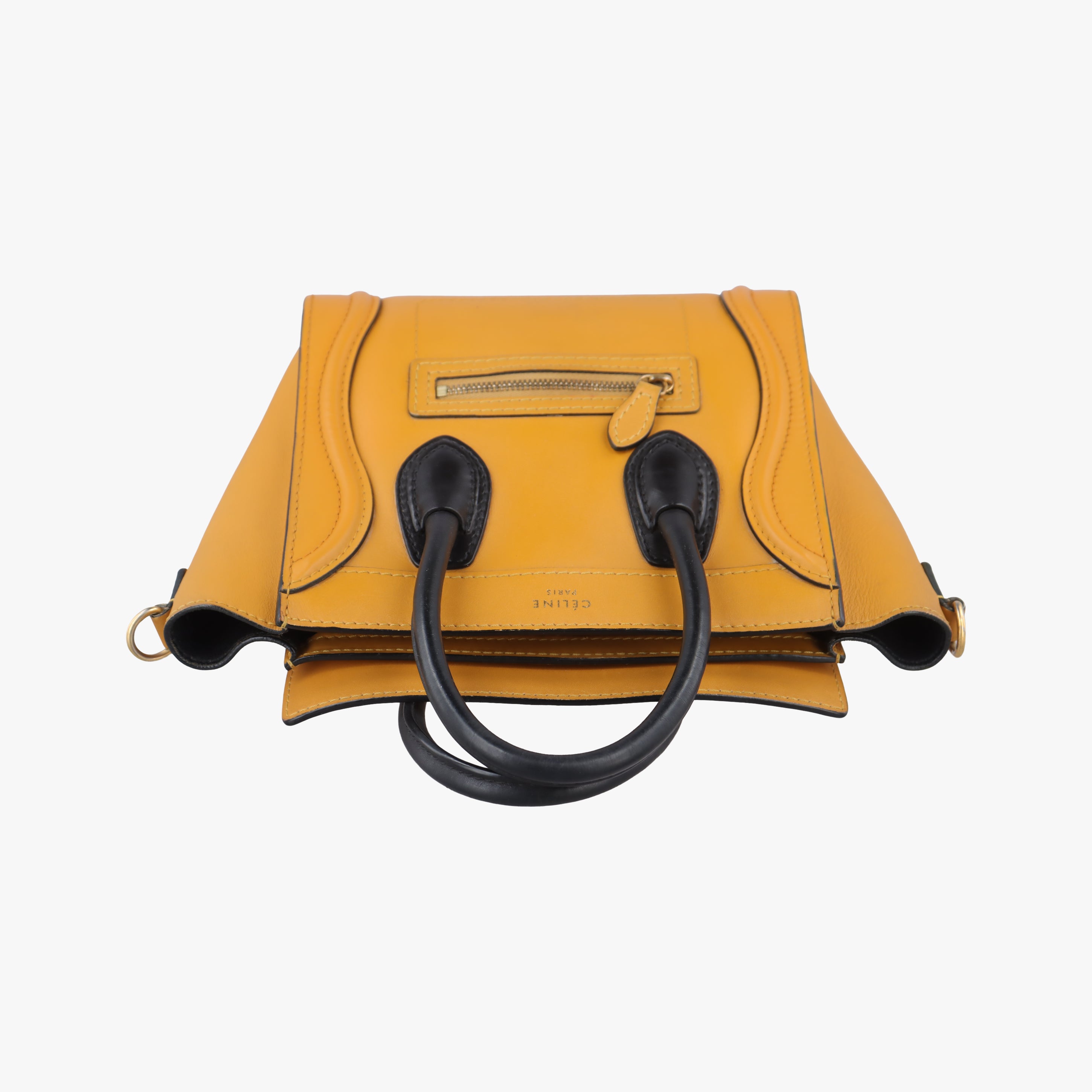 Secondhand Celine luggage nano shopper Yellow×black Leather  shoulderbag | stylenewstar