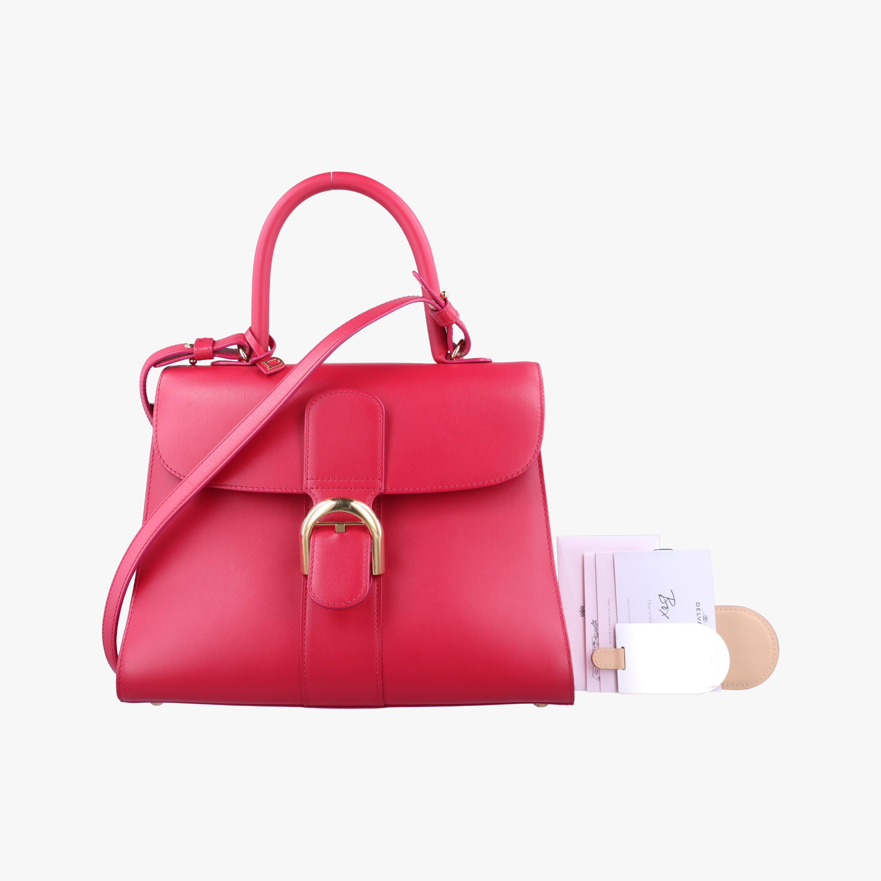 Pre-owned Delvaux Brillon MM Red leather  shoulderbag | stylenewstar
