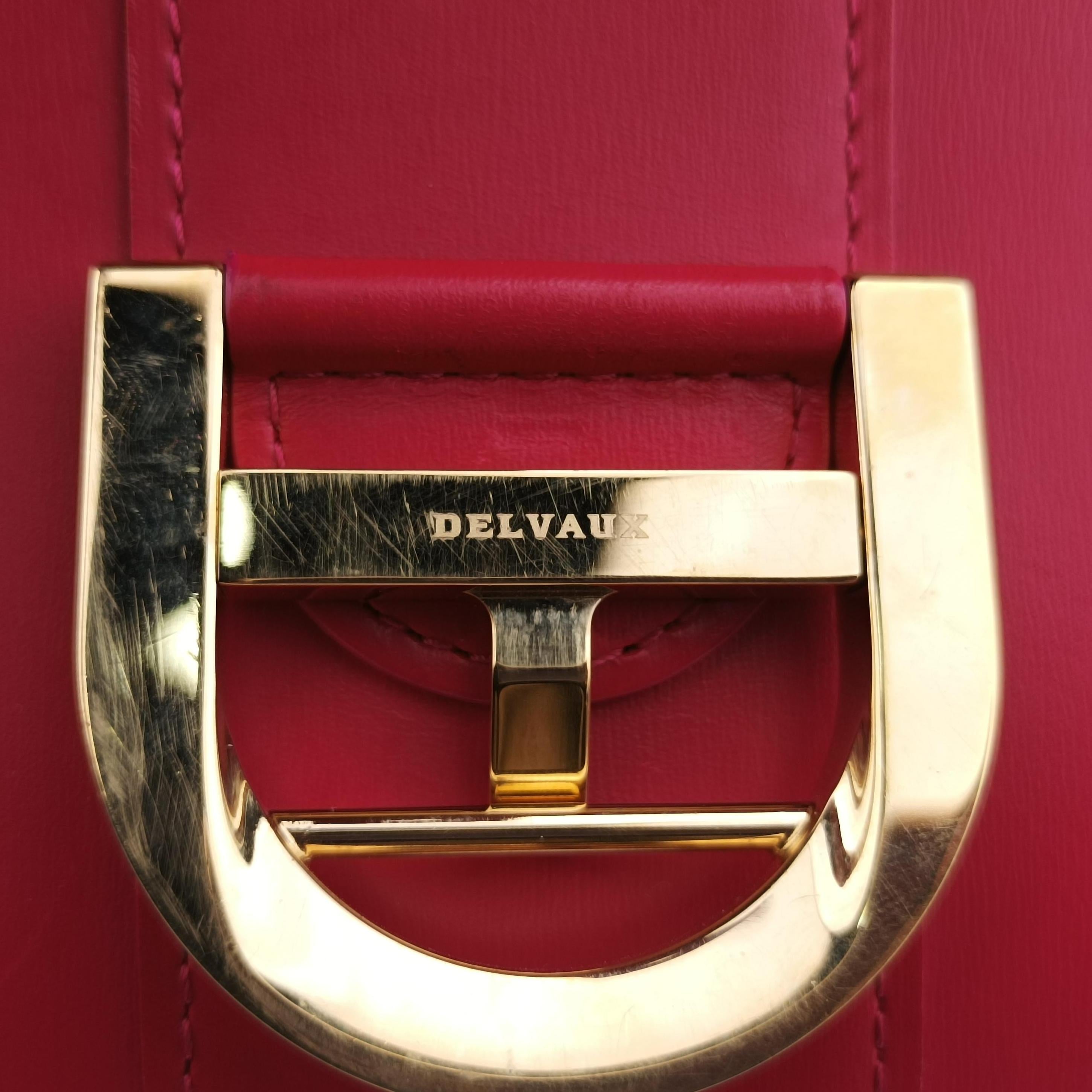 Pre-owned Delvaux Brillon MM Red leather  shoulderbag | stylenewstar