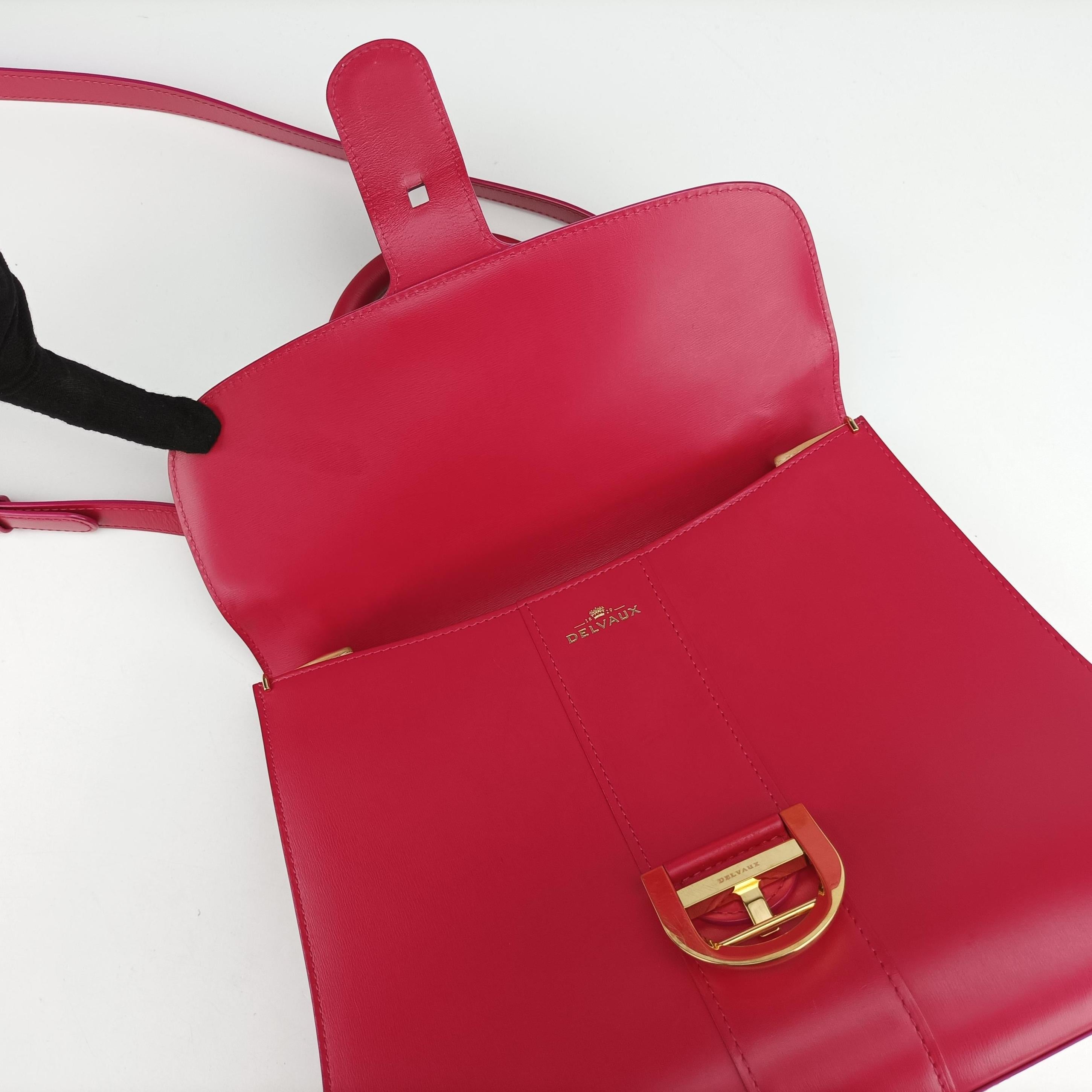 Pre-owned Delvaux Brillon MM Red leather  shoulderbag | stylenewstar