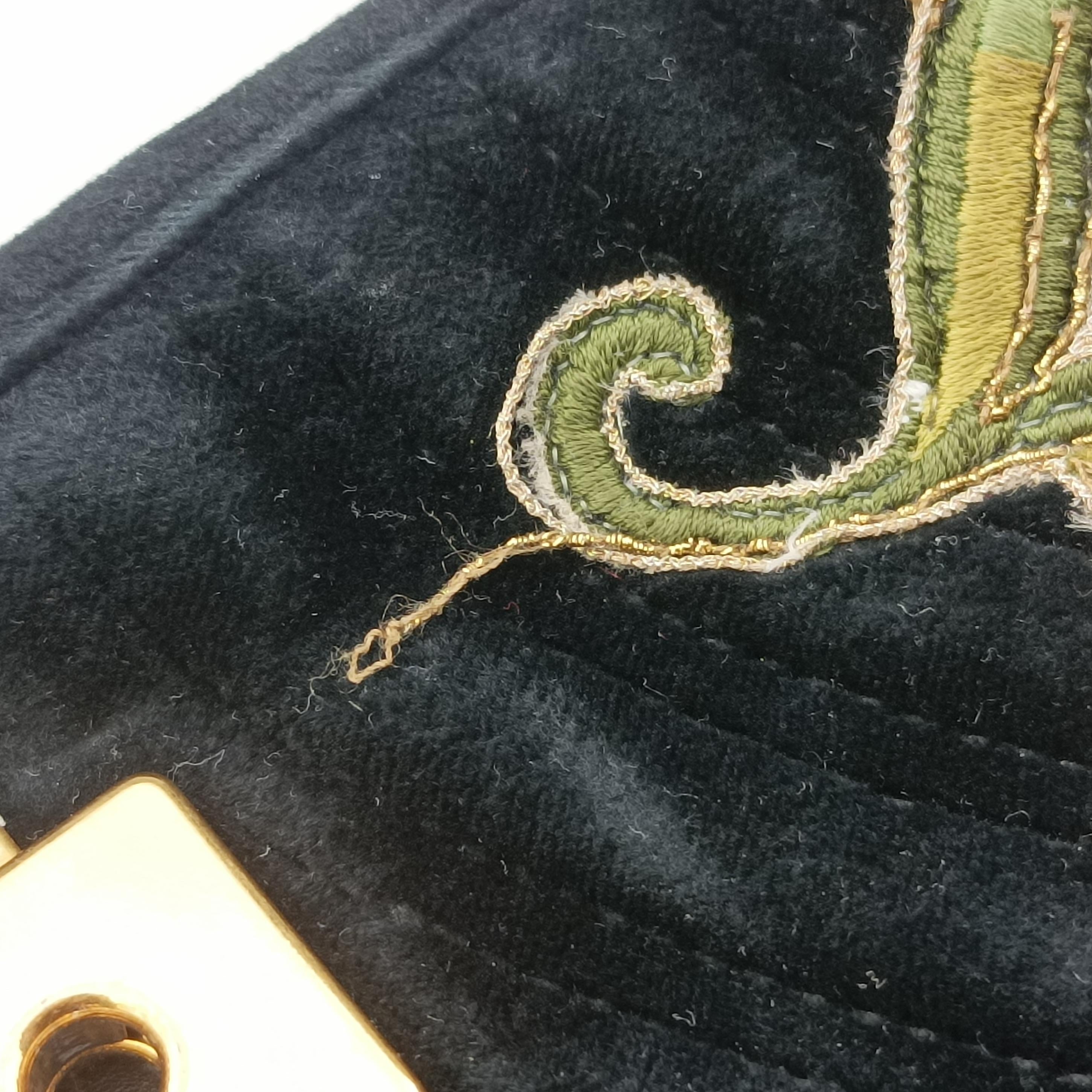 Secondhand Gucci GG Marmont Black×Multicolour velour 443496 shoulderbag | stylenewstar