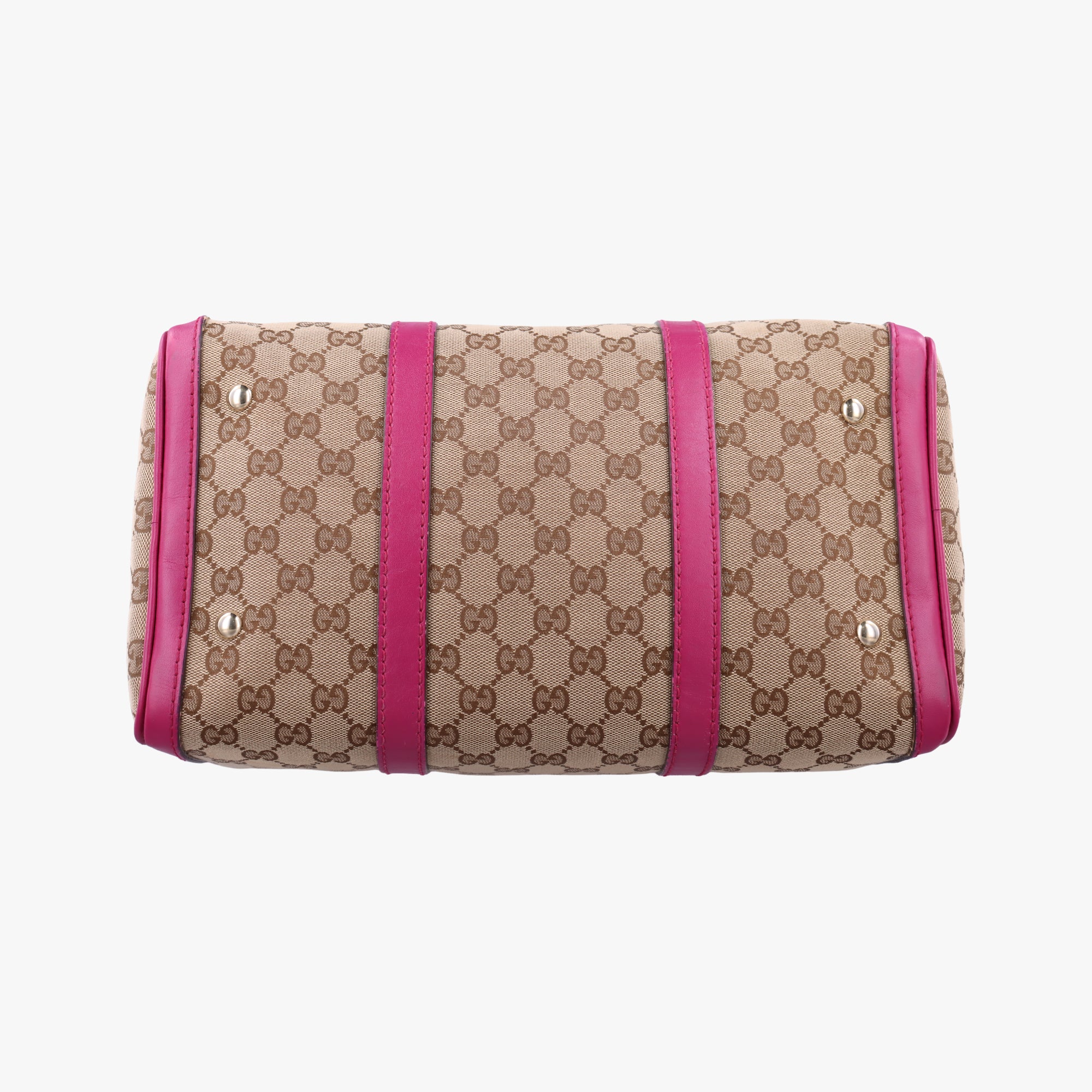 Secondhand Gucci Sherry Line Beige×Rose red canvas×leather 247205 shoulderbag | stylenewstar