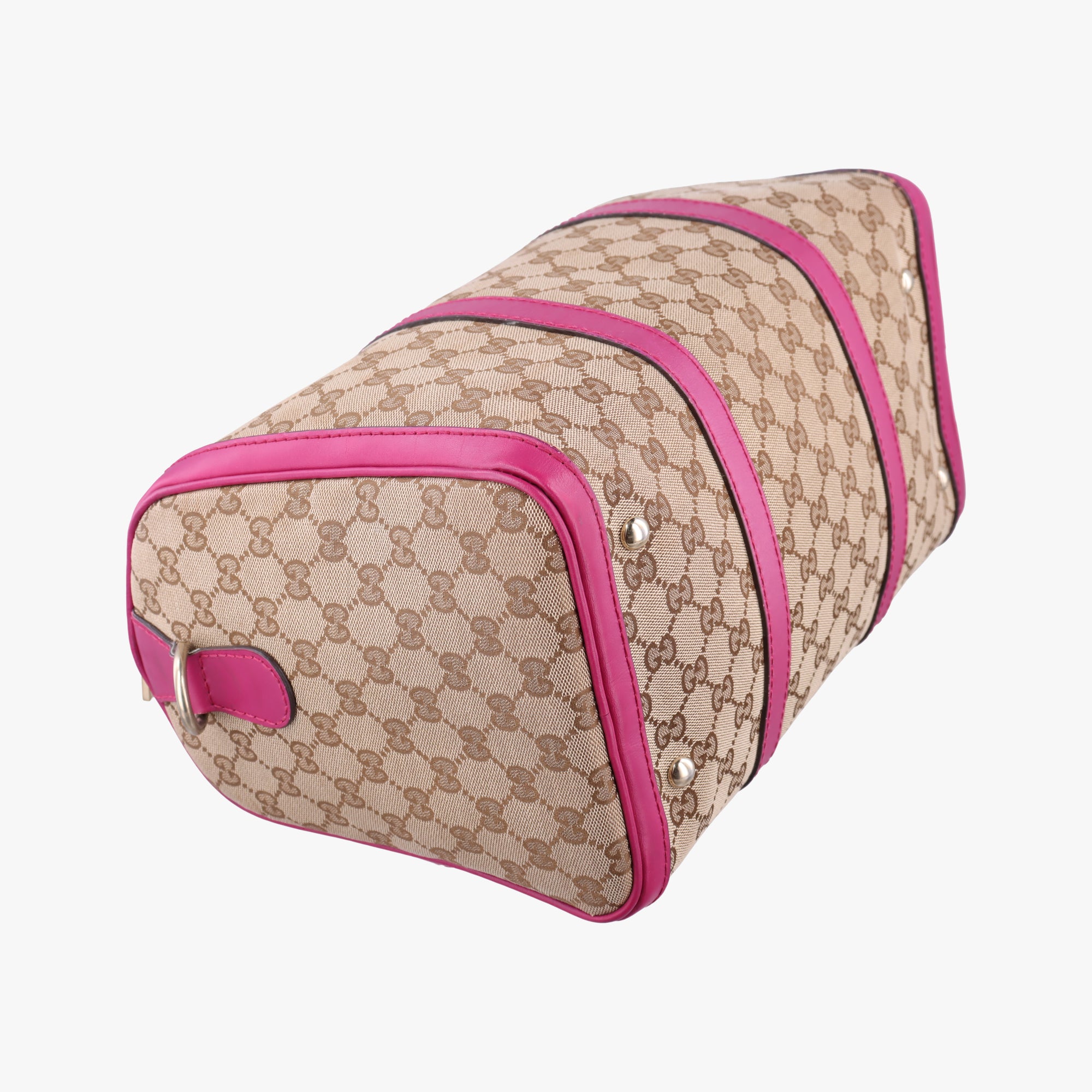 Secondhand Gucci Sherry Line Beige×Rose red canvas×leather 247205 shoulderbag | stylenewstar