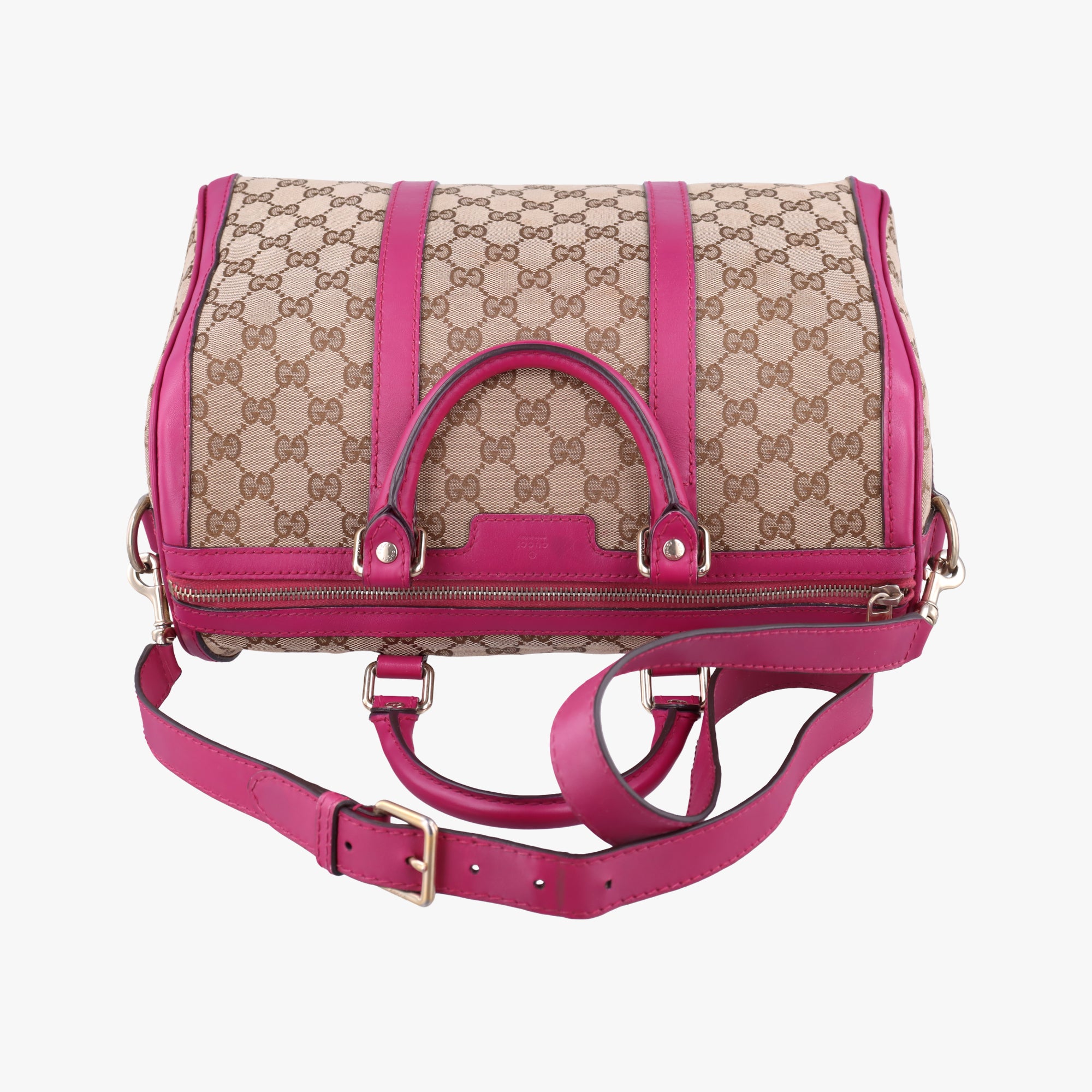 Secondhand Gucci Sherry Line Beige×Rose red canvas×leather 247205 shoulderbag | stylenewstar