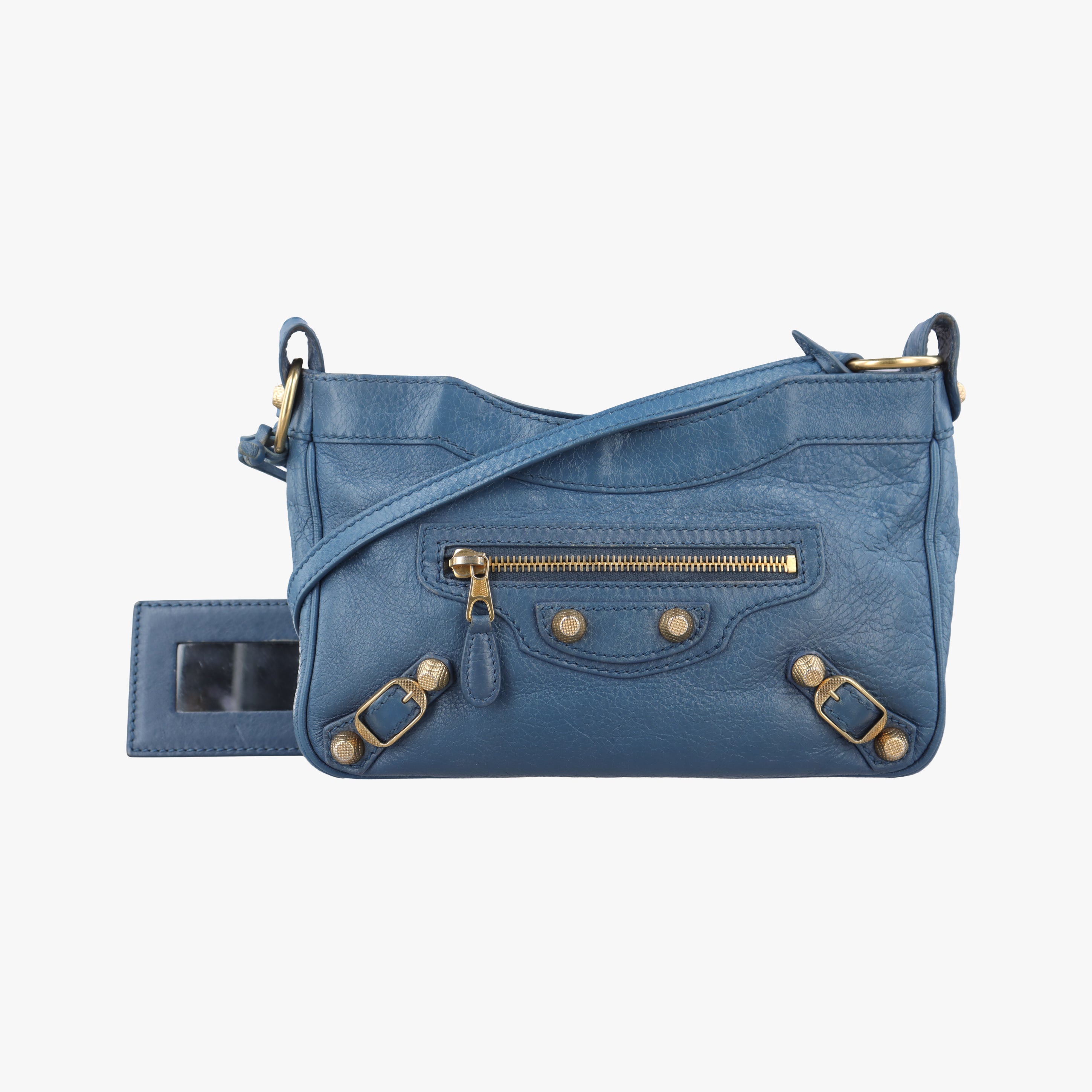 Pre-owned Balenciaga Motocross Giant Classic Hip Blue lambskin  shoulderbag | stylenewstar