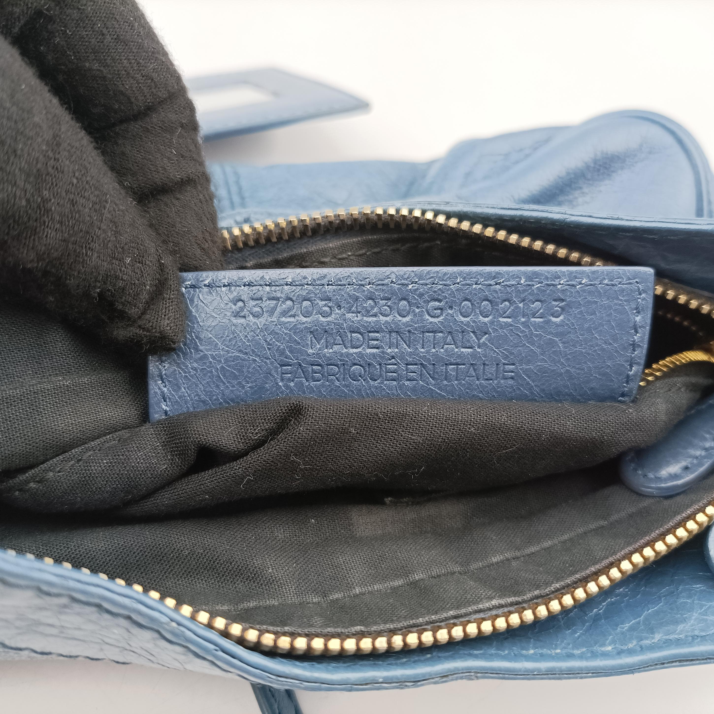 Pre-owned Balenciaga Motocross Giant Classic Hip Blue lambskin  shoulderbag | stylenewstar