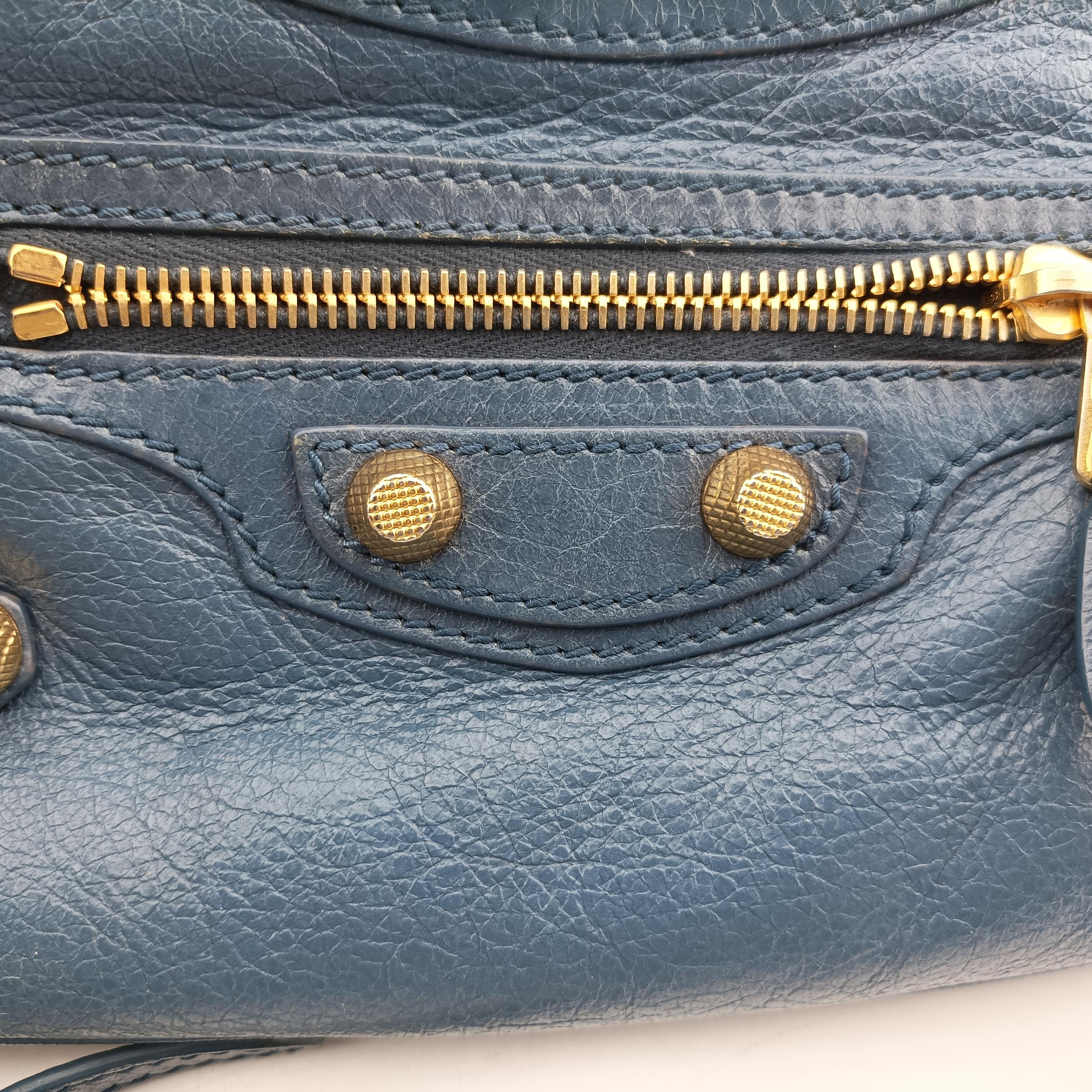 Pre-owned Balenciaga Motocross Giant Classic Hip Blue lambskin  shoulderbag | stylenewstar