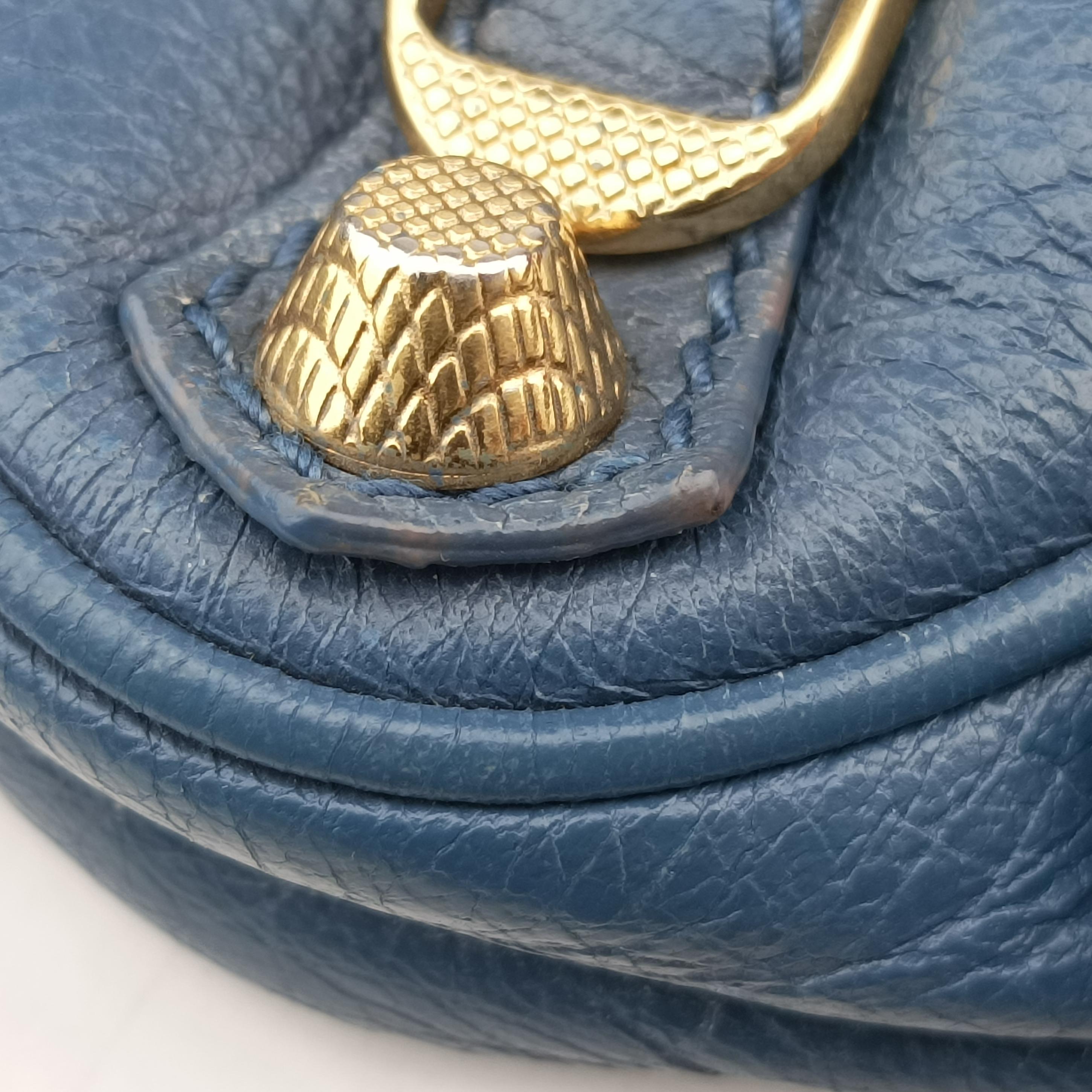 Pre-owned Balenciaga Motocross Giant Classic Hip Blue lambskin  shoulderbag | stylenewstar
