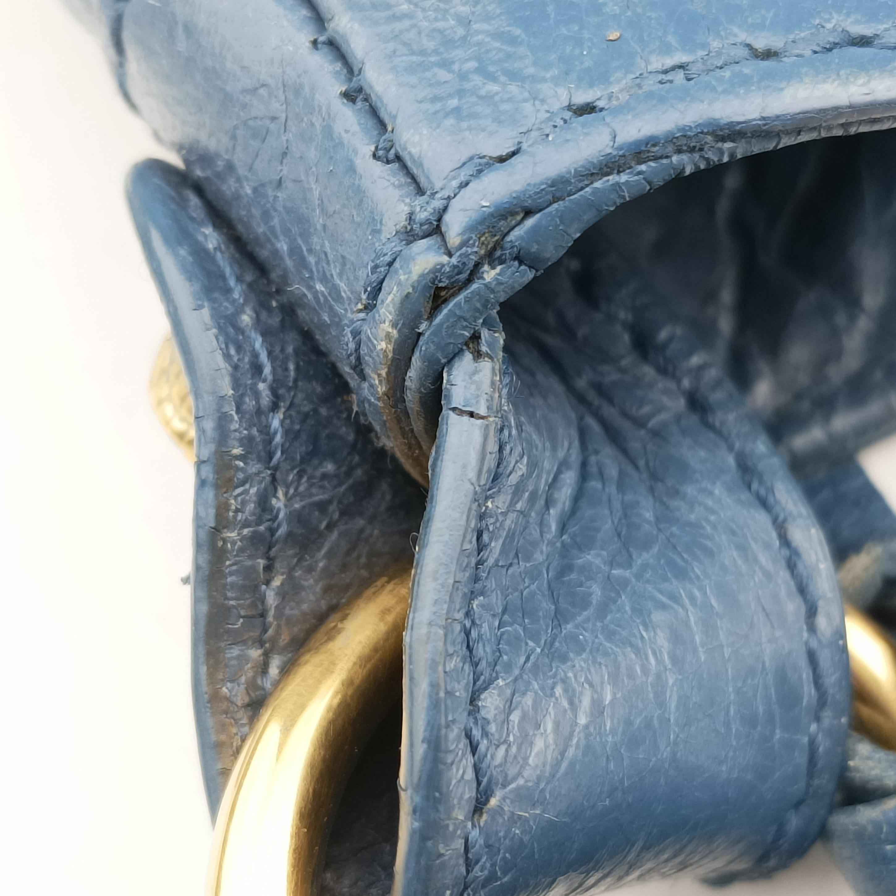 Pre-owned Balenciaga Motocross Giant Classic Hip Blue lambskin  shoulderbag | stylenewstar