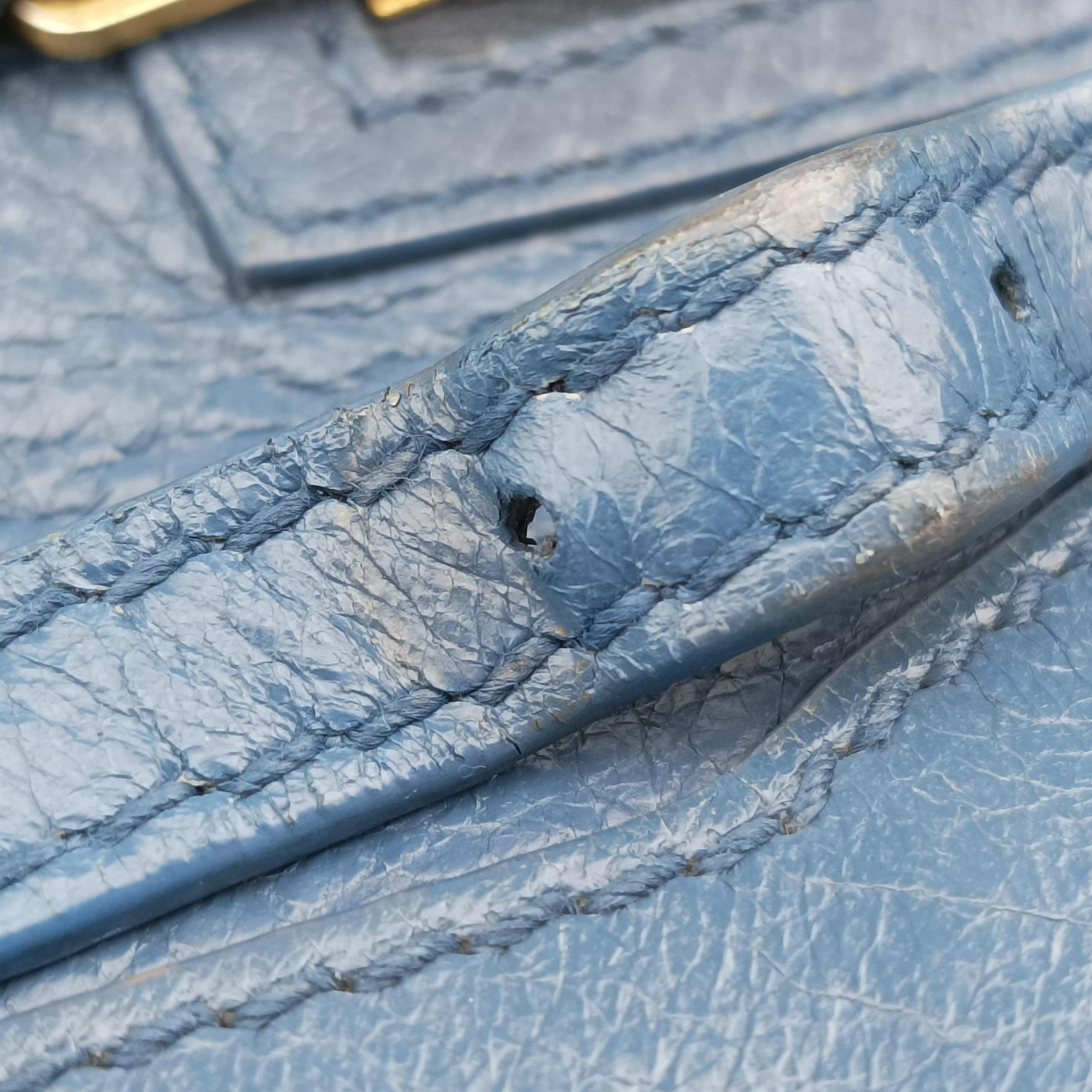 Pre-owned Balenciaga Motocross Giant Classic Hip Blue lambskin  shoulderbag | stylenewstar