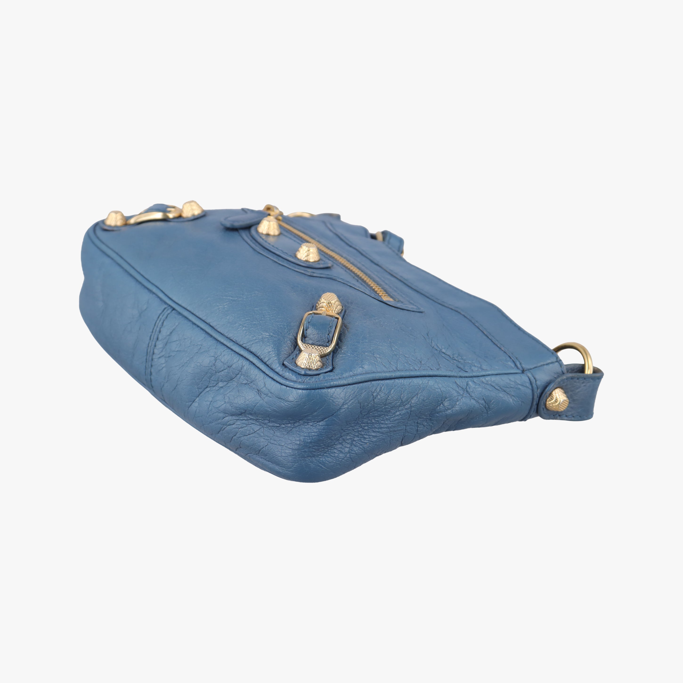 Pre-owned Balenciaga Motocross Giant Classic Hip Blue lambskin  shoulderbag | stylenewstar