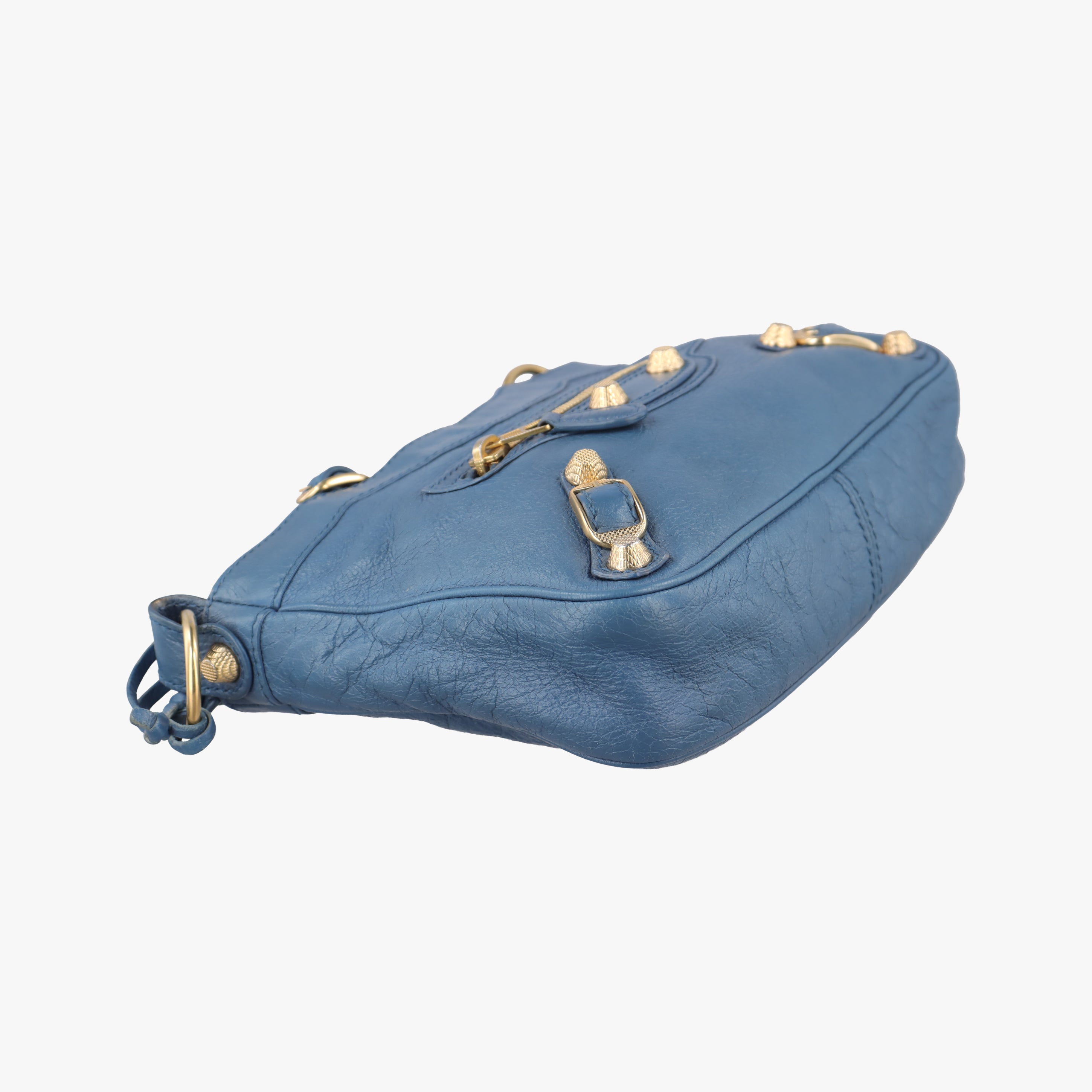 Pre-owned Balenciaga Motocross Giant Classic Hip Blue lambskin  shoulderbag | stylenewstar
