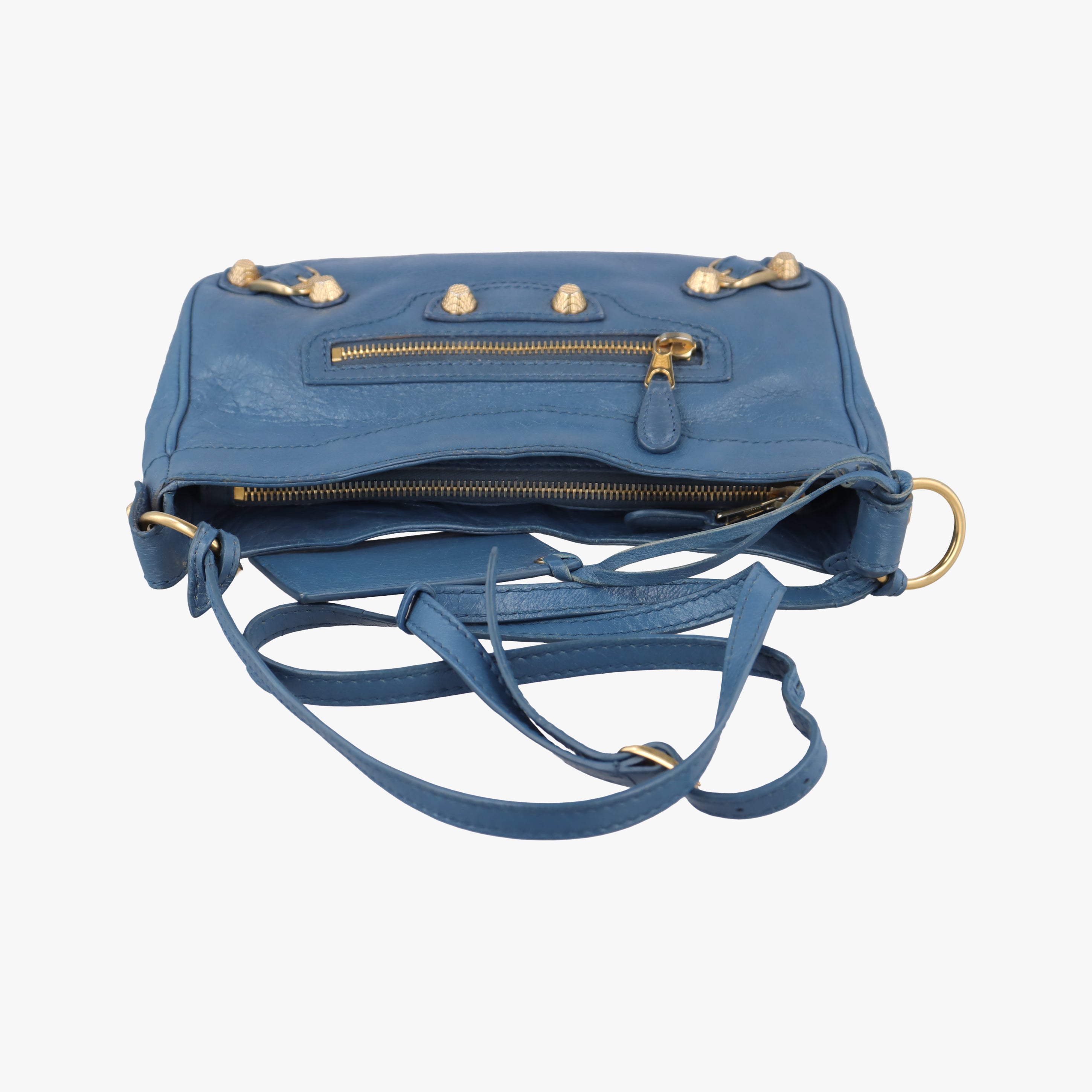 Pre-owned Balenciaga Motocross Giant Classic Hip Blue lambskin  shoulderbag | stylenewstar