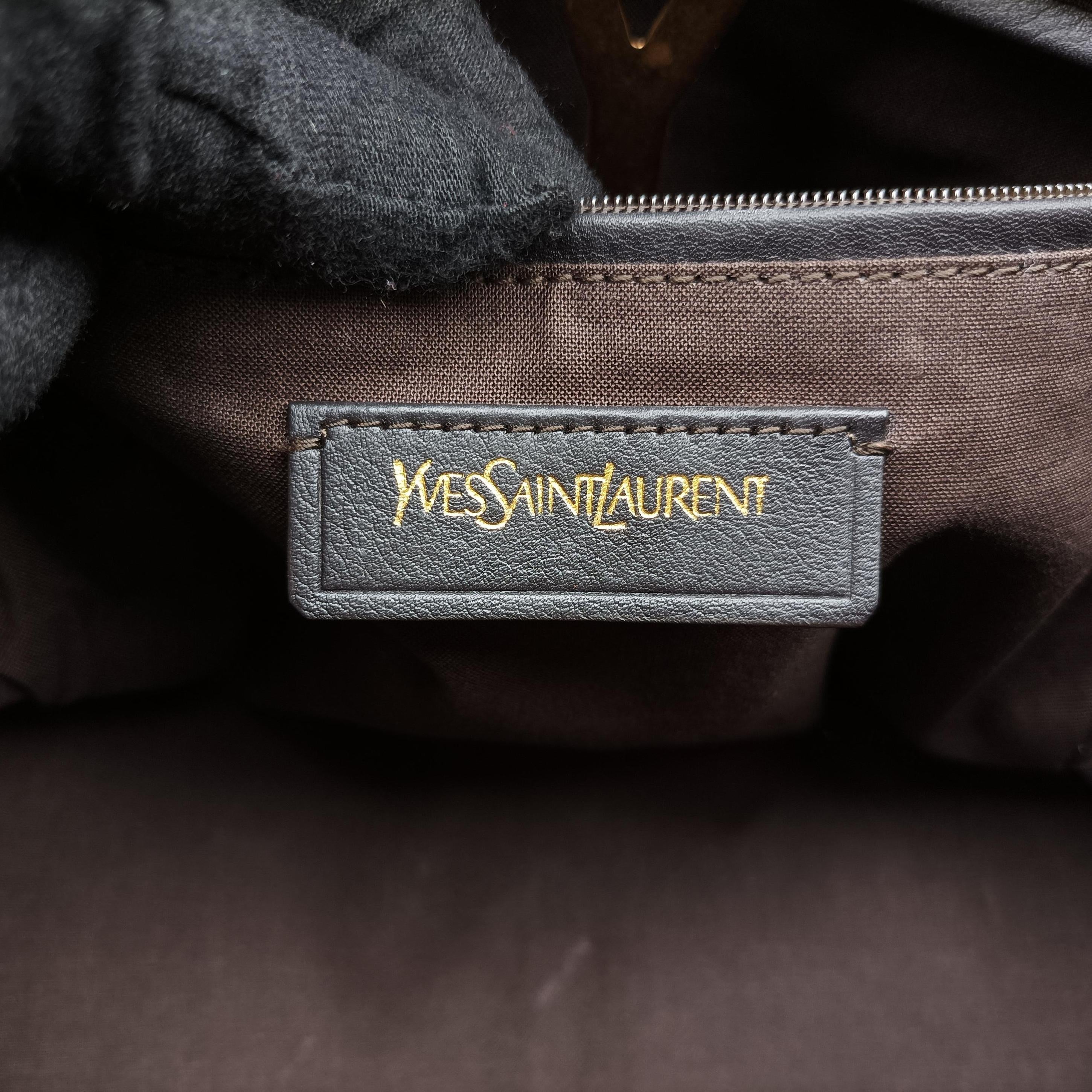 Pre-owned Yves Saint Laurent Cabas ChYc Mini Black×Brown×Multicolour Leather×ponyhair 297957 shoulderbag | stylenewstar