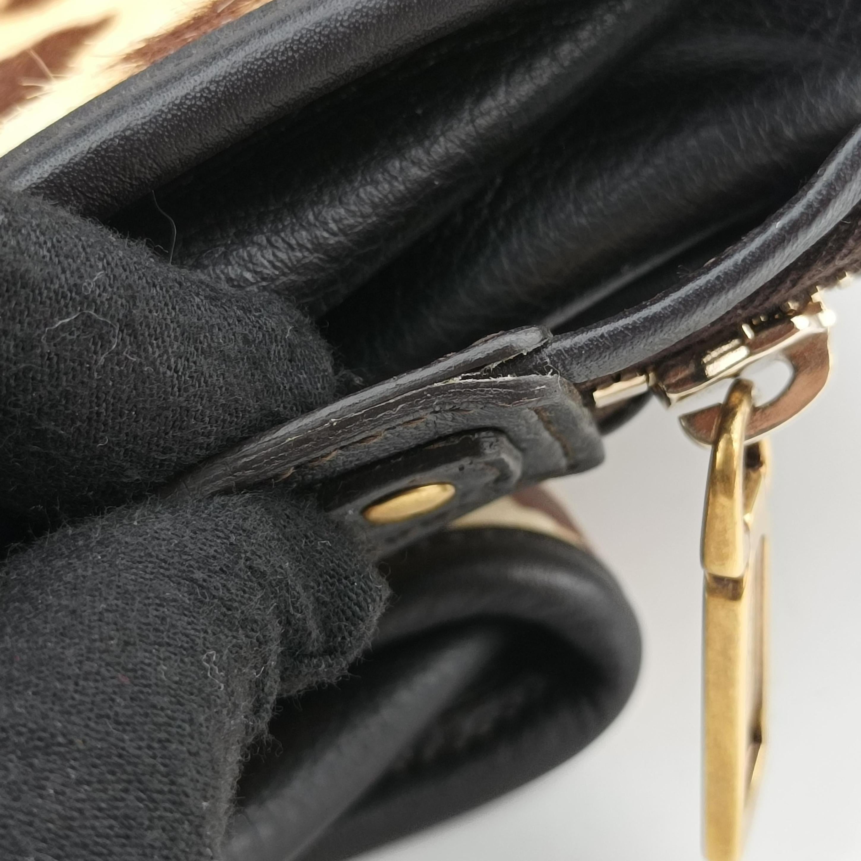 Pre-owned Yves Saint Laurent Cabas ChYc Mini Black×Brown×Multicolour Leather×ponyhair 297957 shoulderbag | stylenewstar