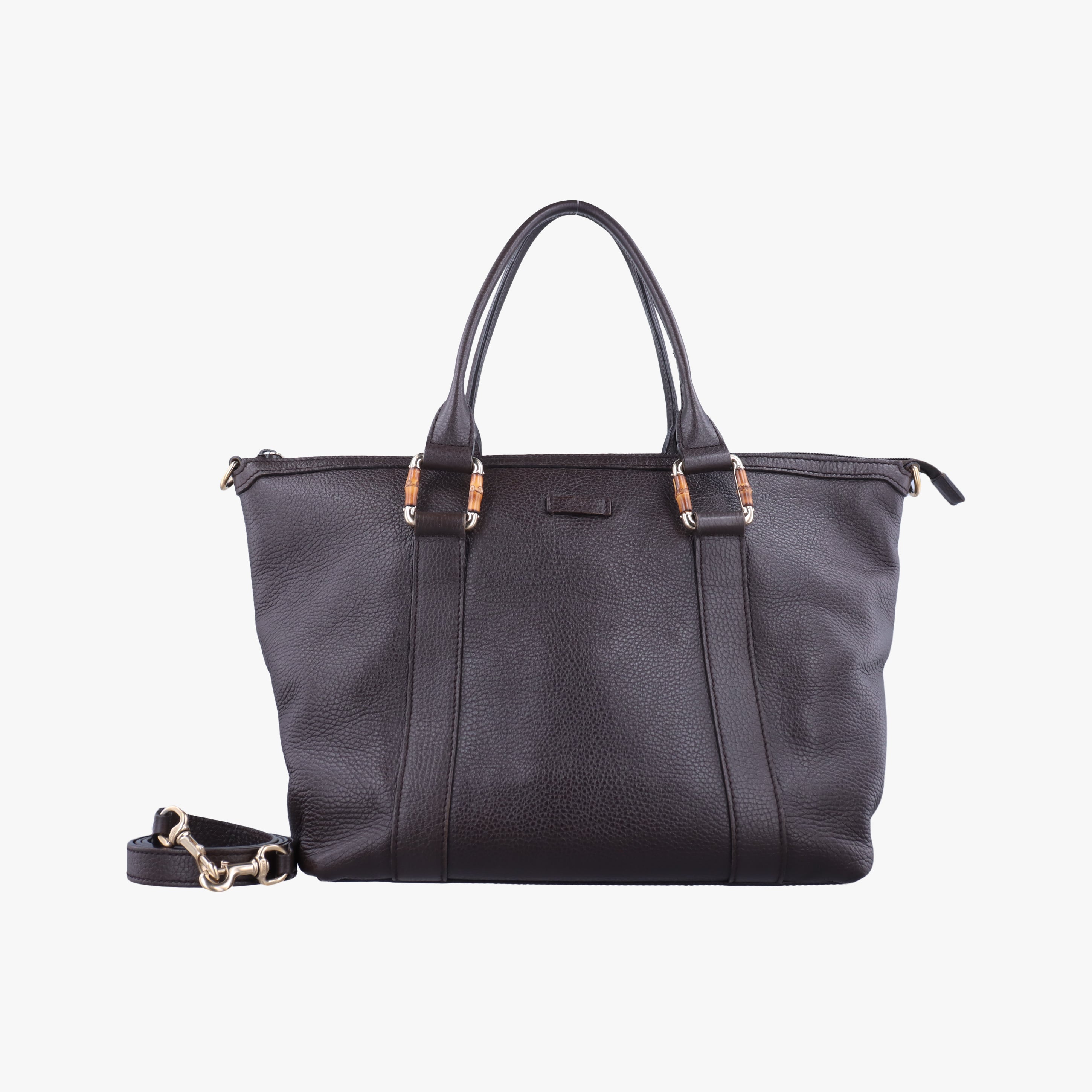 Pre-owned Gucci Bamboo Top Handle Tote Brown leather 339548 shoulderbag | stylenewstar