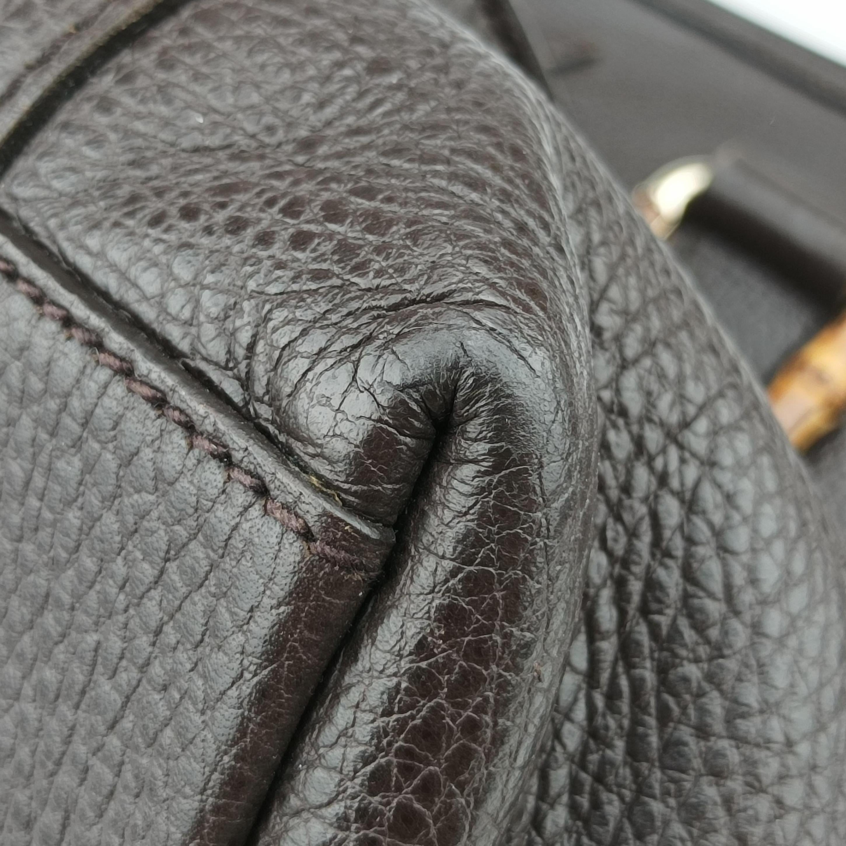 Pre-owned Gucci Bamboo Top Handle Tote Brown leather 339548 shoulderbag | stylenewstar