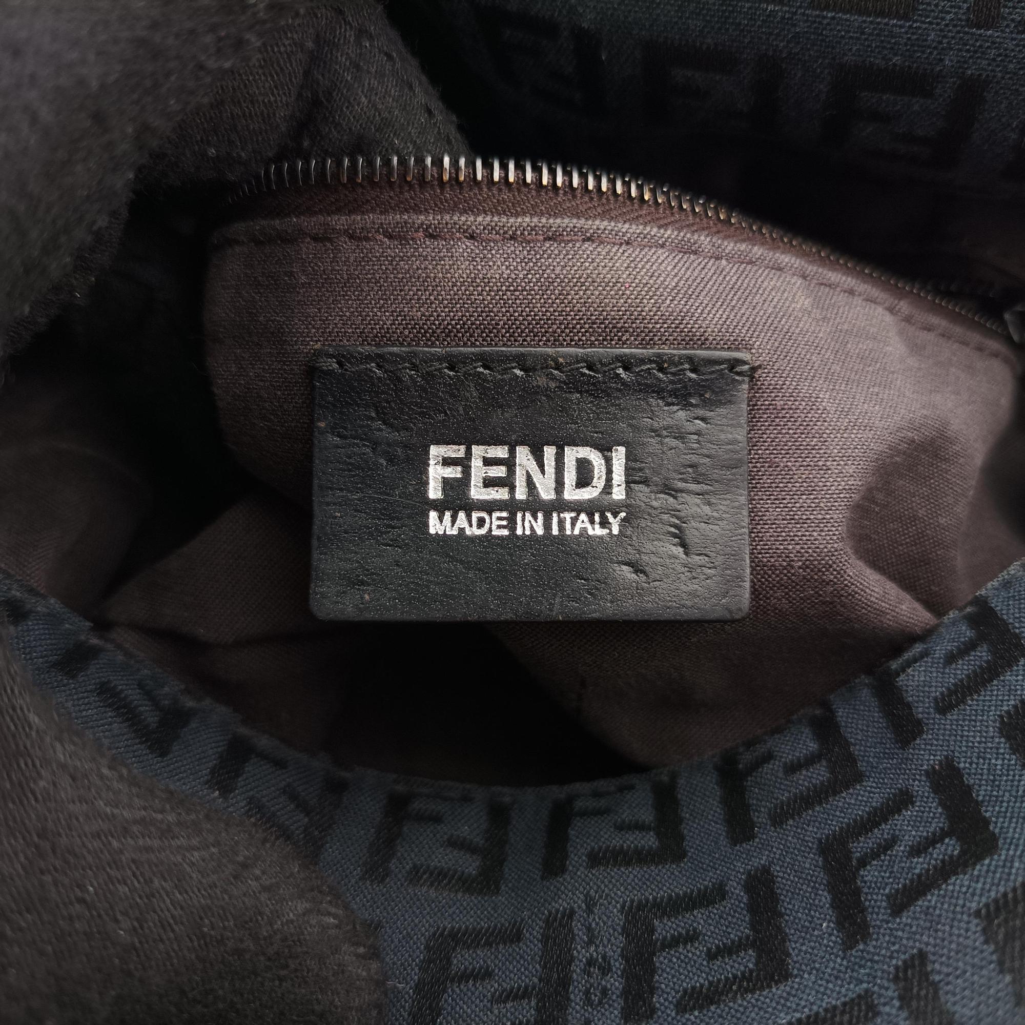 Vintage Fendi Mama Baguette Black canvas 8BR003 handbag | stylenewstar