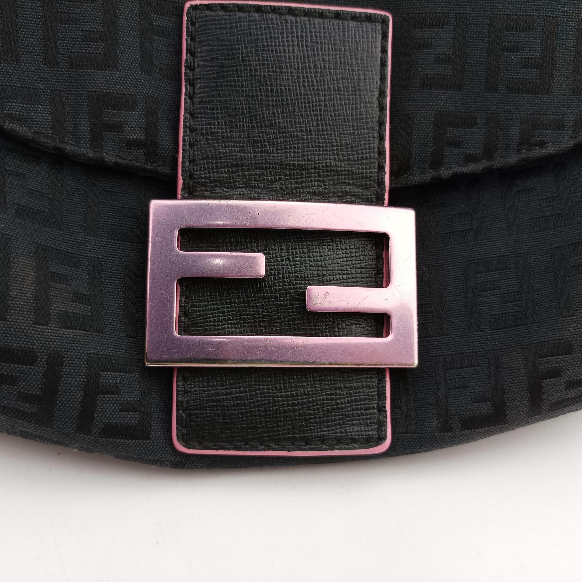 Vintage Fendi Mama Baguette Black canvas 8BR003 handbag | stylenewstar