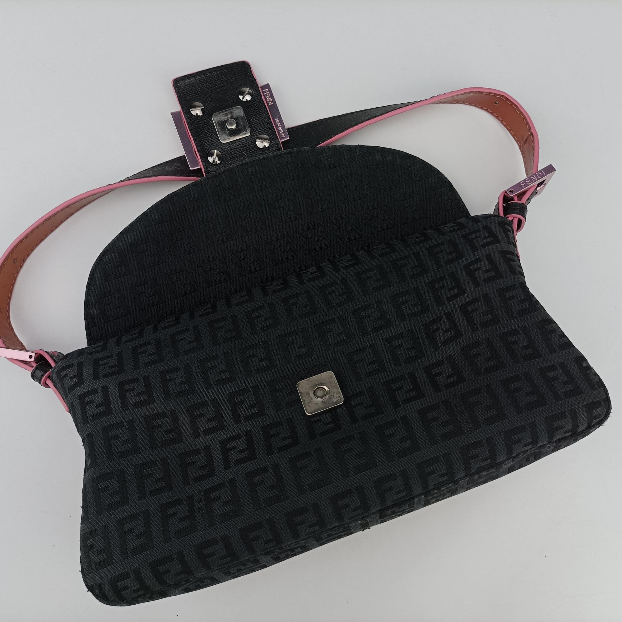 Vintage Fendi Mama Baguette Black canvas 8BR003 handbag | stylenewstar