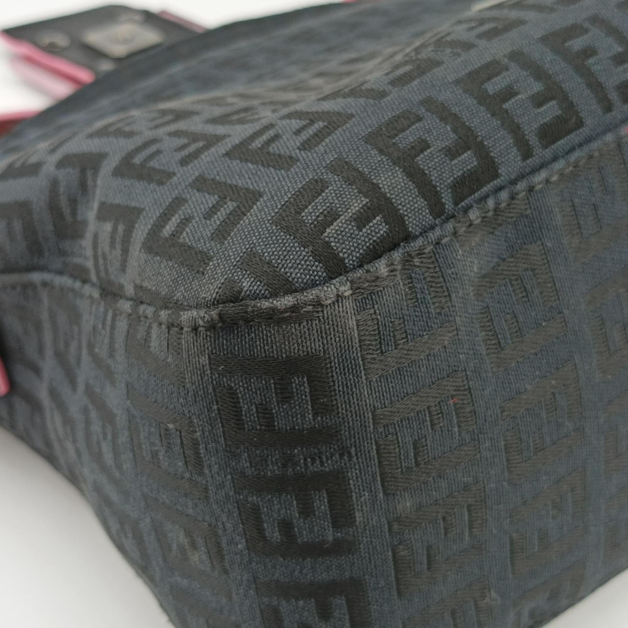 Vintage Fendi Mama Baguette Black canvas 8BR003 handbag | stylenewstar