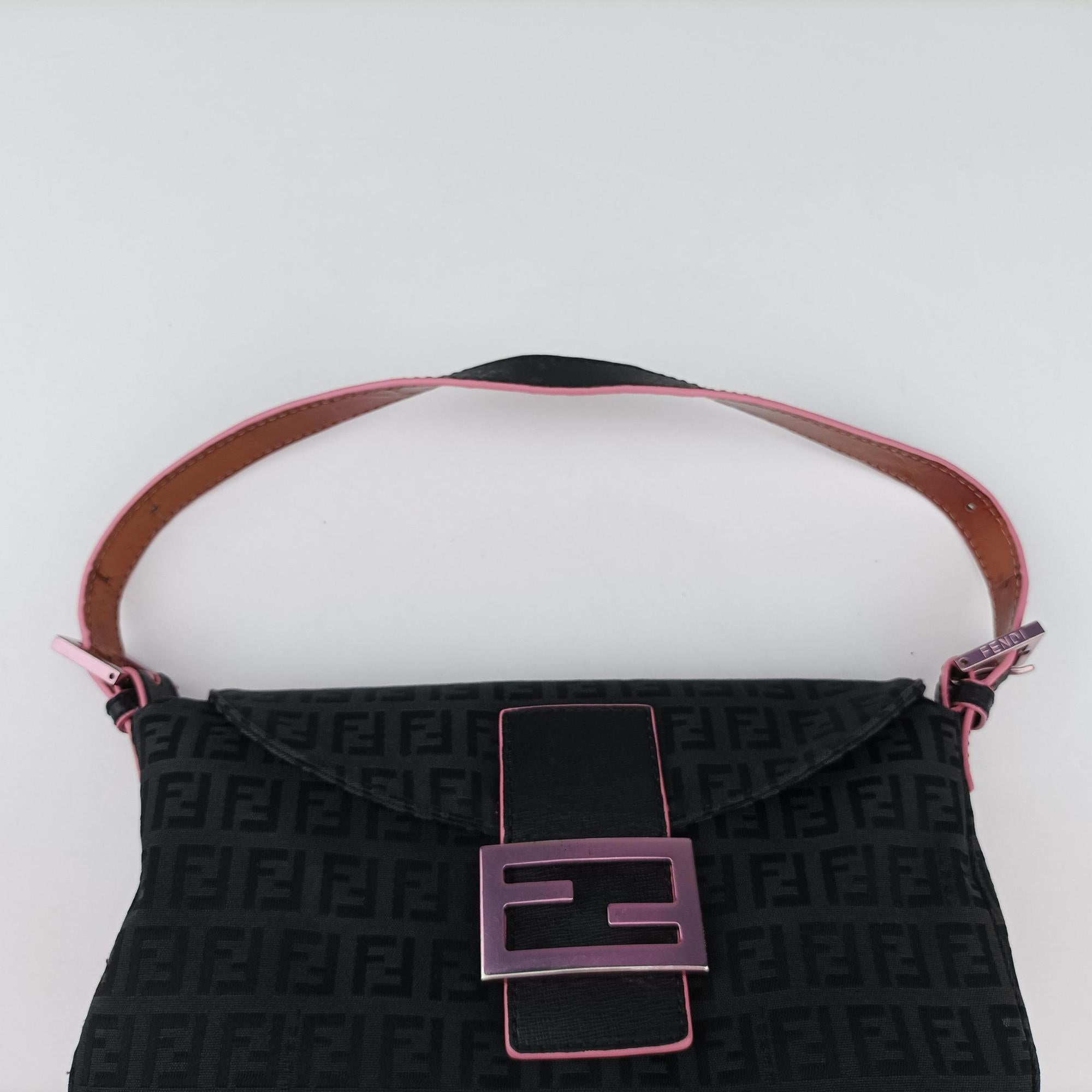 Vintage Fendi Mama Baguette Black canvas 8BR003 handbag | stylenewstar