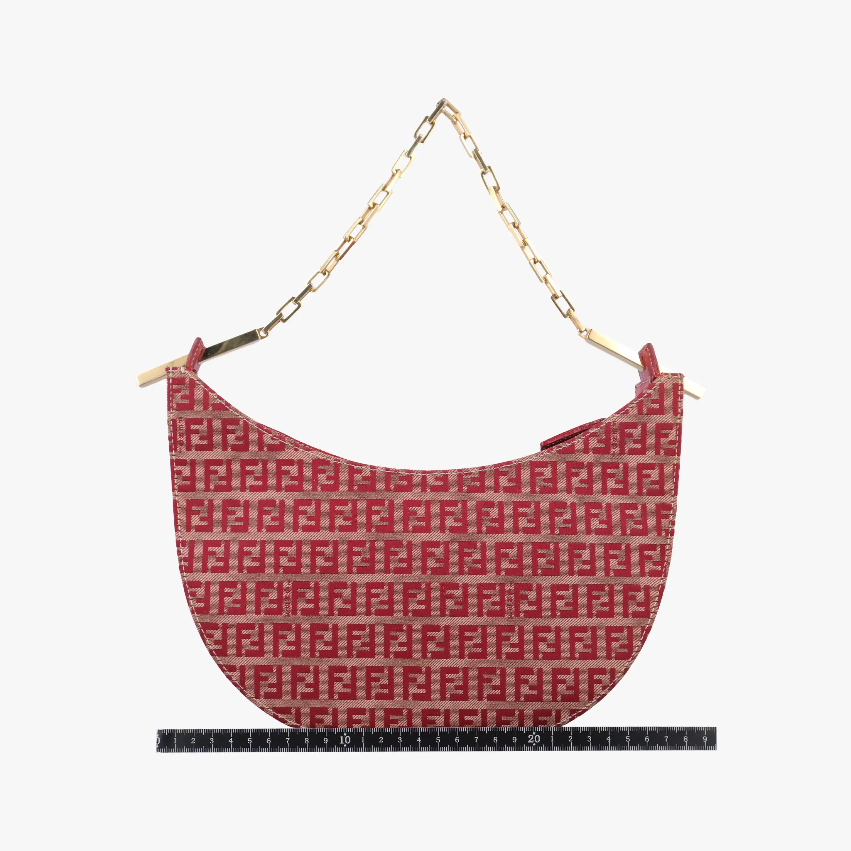 Pre-owned Fendi Zucchino Red canvas 831660 shoulderbag | stylenewstar