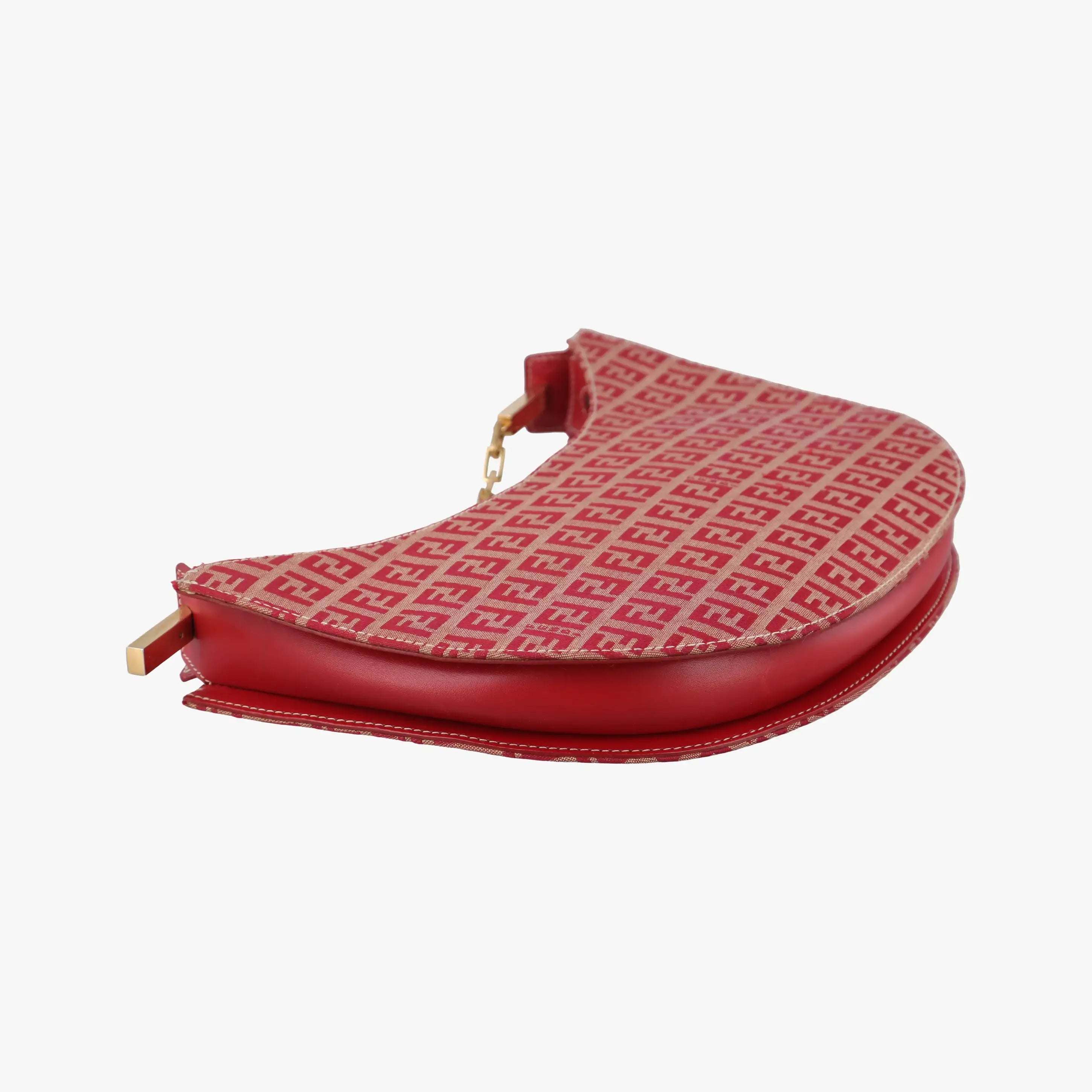 Pre-owned Fendi Zucchino Red canvas 831660 shoulderbag | stylenewstar