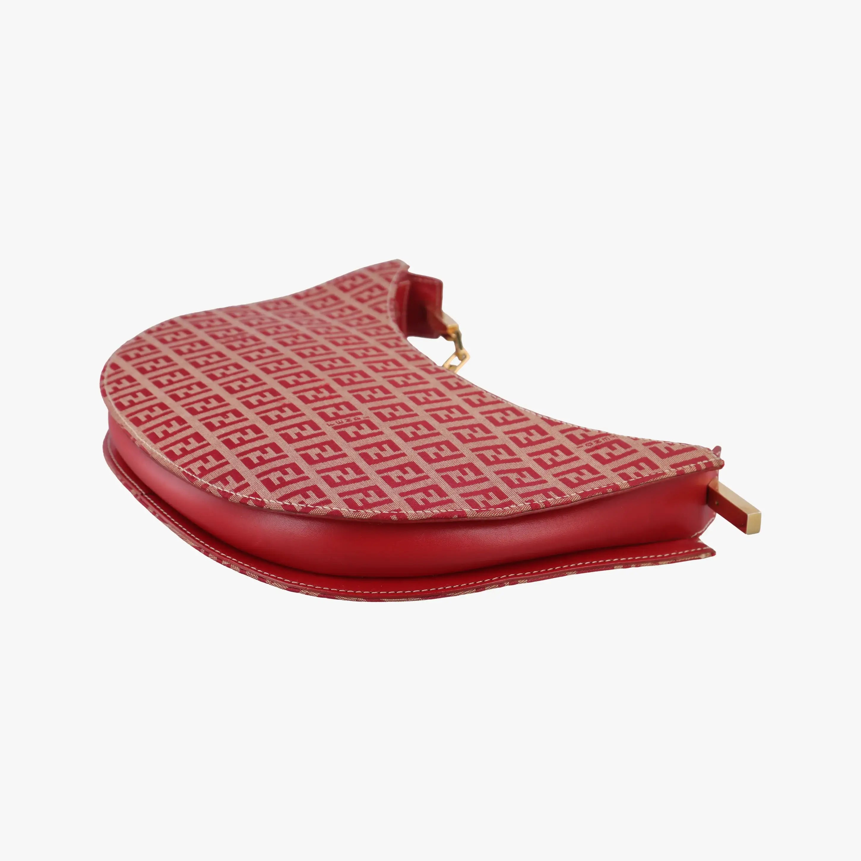 Pre-owned Fendi Zucchino Red canvas 831660 shoulderbag | stylenewstar