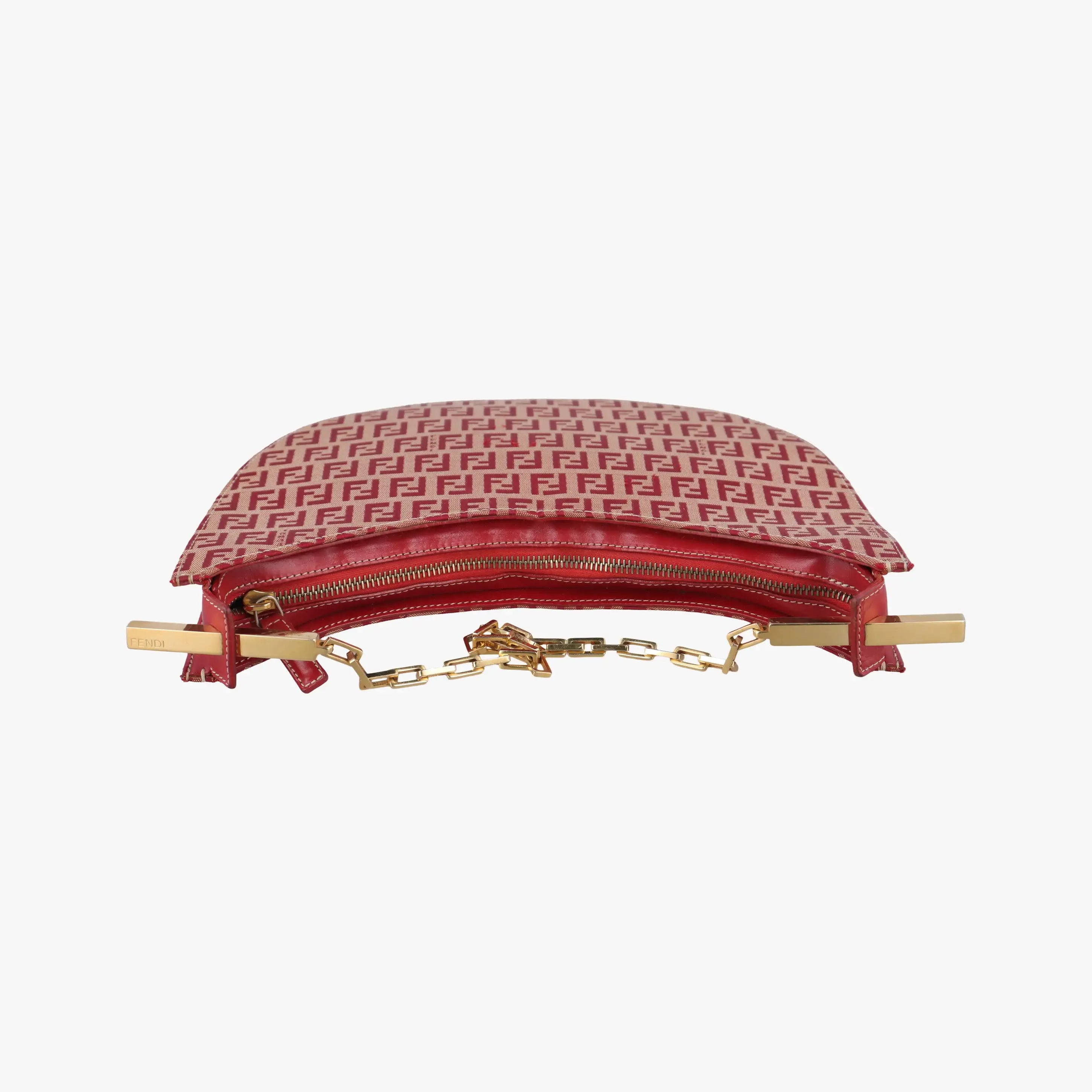 Pre-owned Fendi Zucchino Red canvas 831660 shoulderbag | stylenewstar