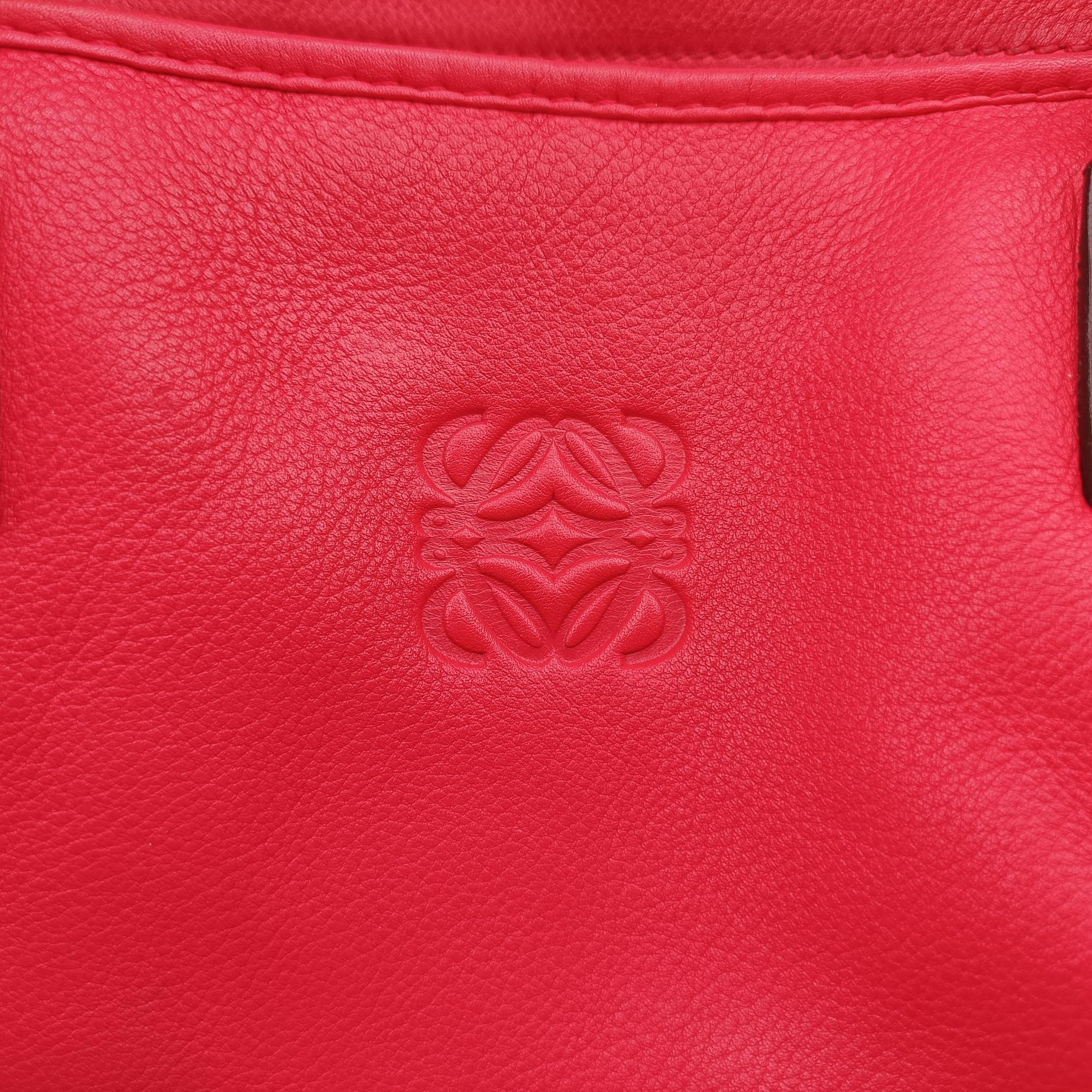 Secondhand Loewe Amazona36 Red Leather  handbag | stylenewstar