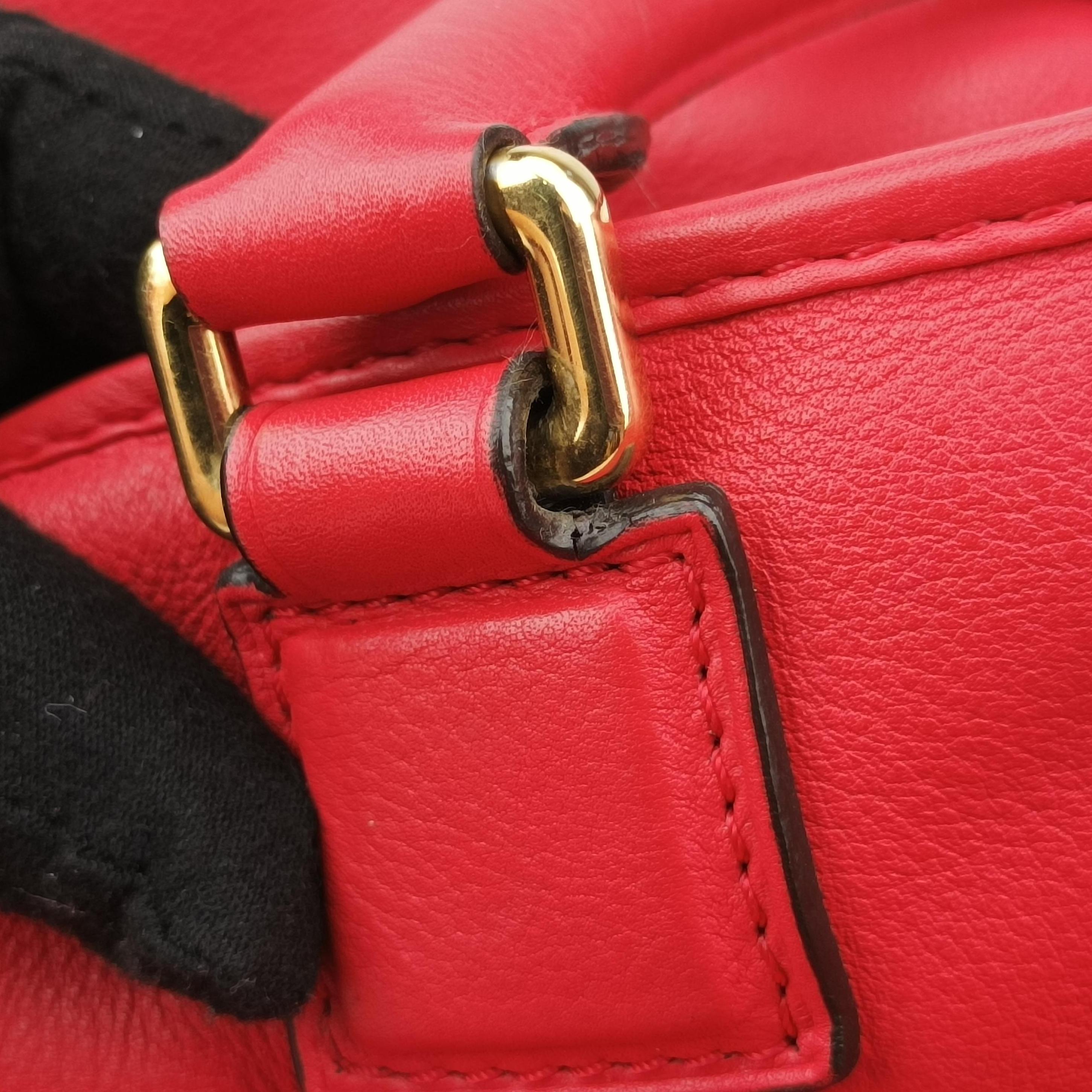 Secondhand Loewe Amazona36 Red Leather  handbag | stylenewstar