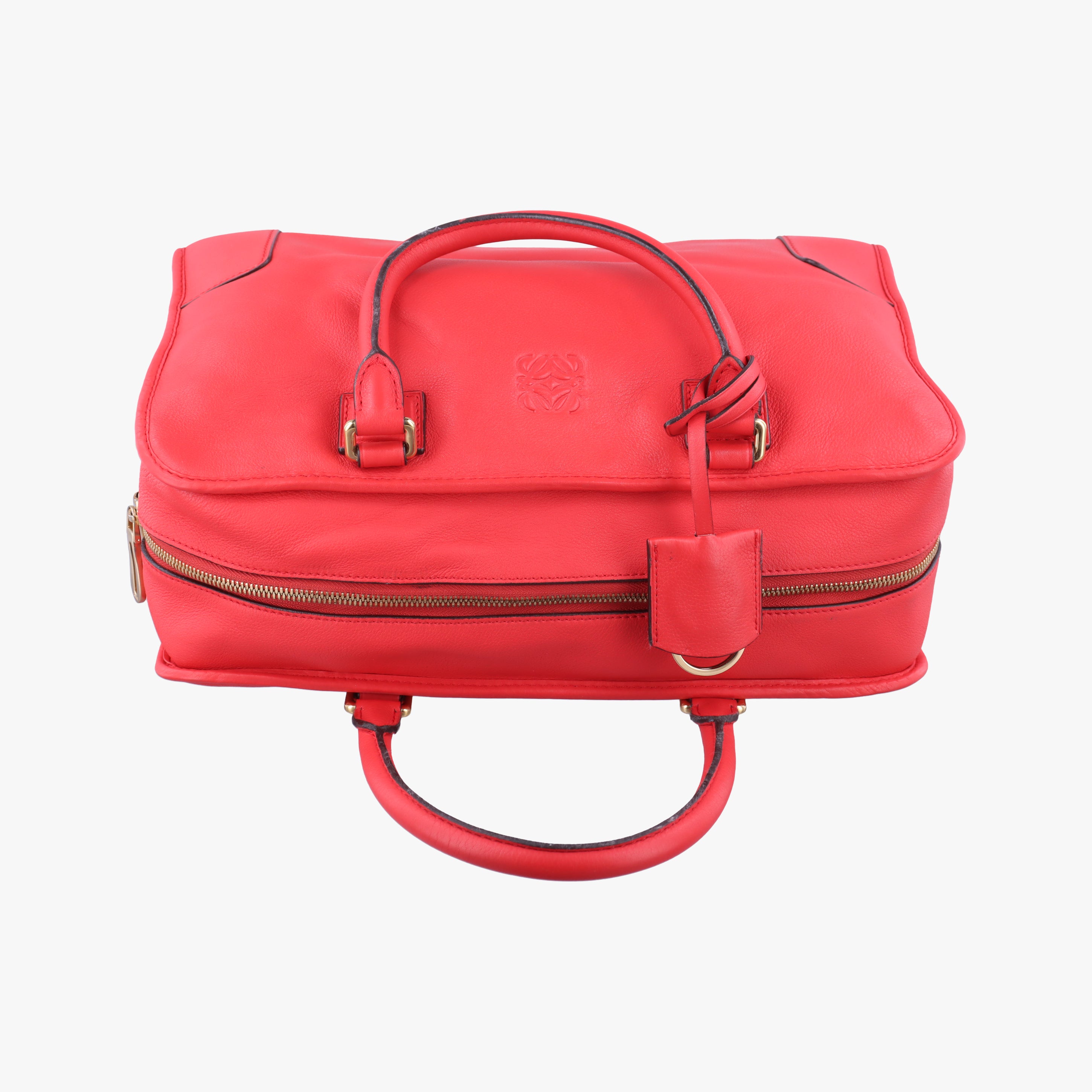 Secondhand Loewe Amazona36 Red Leather  handbag | stylenewstar