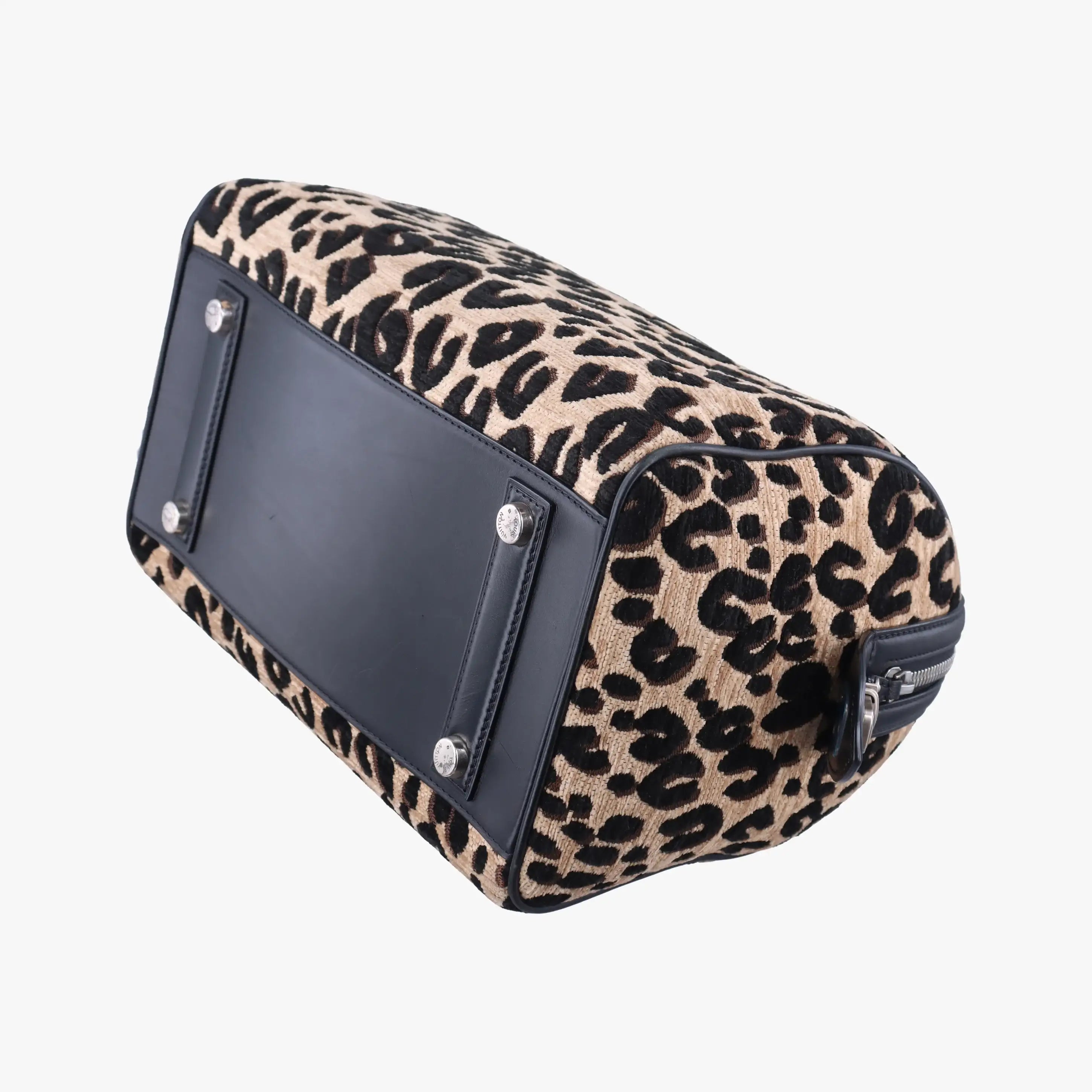 Pre-owned Louis Vuitton Speedy 30 Leopard Stephen Sprouse Beige×Black Jacquard canvas×leather M97396 handbag | stylenewstar