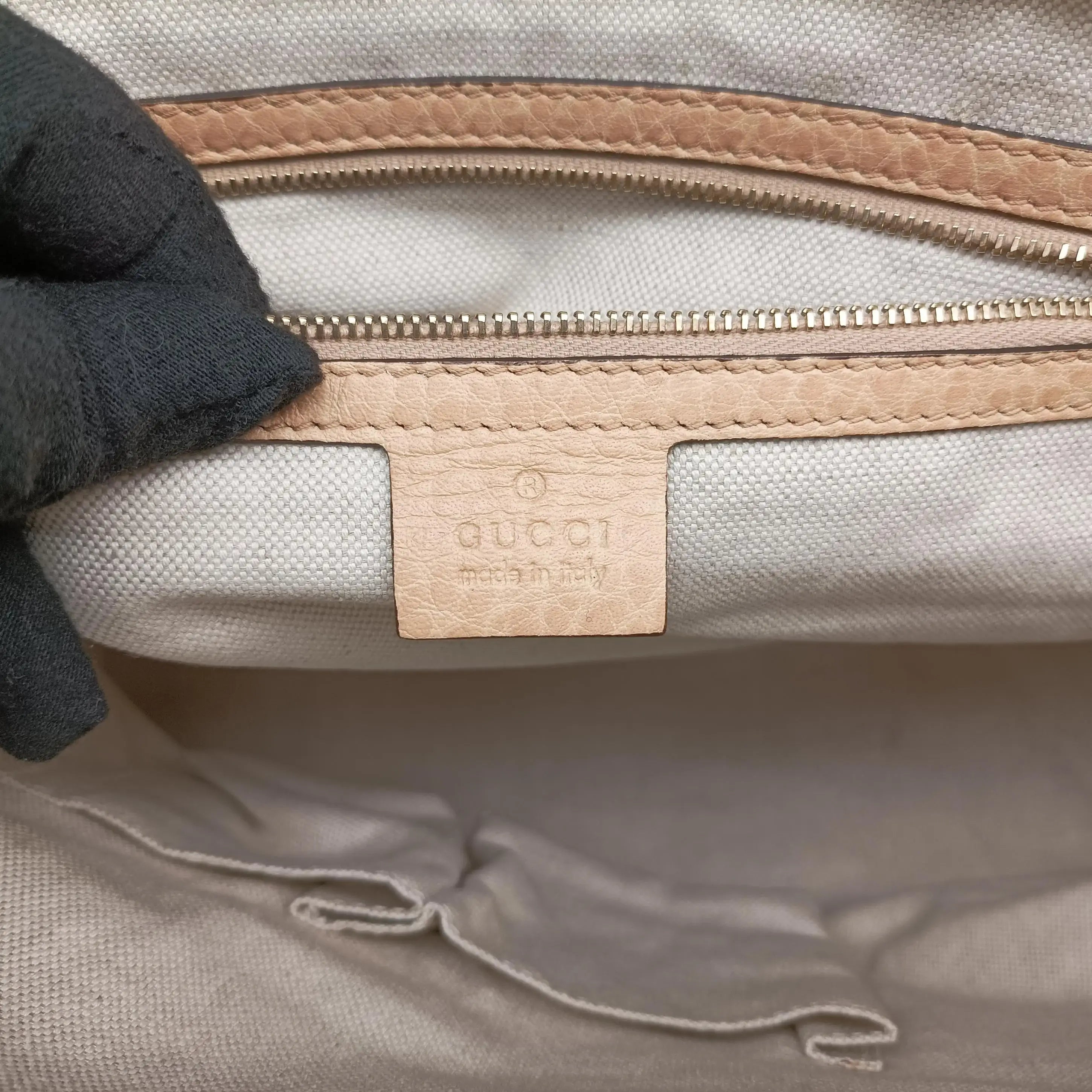 Pre-owned Gucci Diamante Horsebit Catherine Tote Beige canvas×leather 247283 handbag | stylenewstar