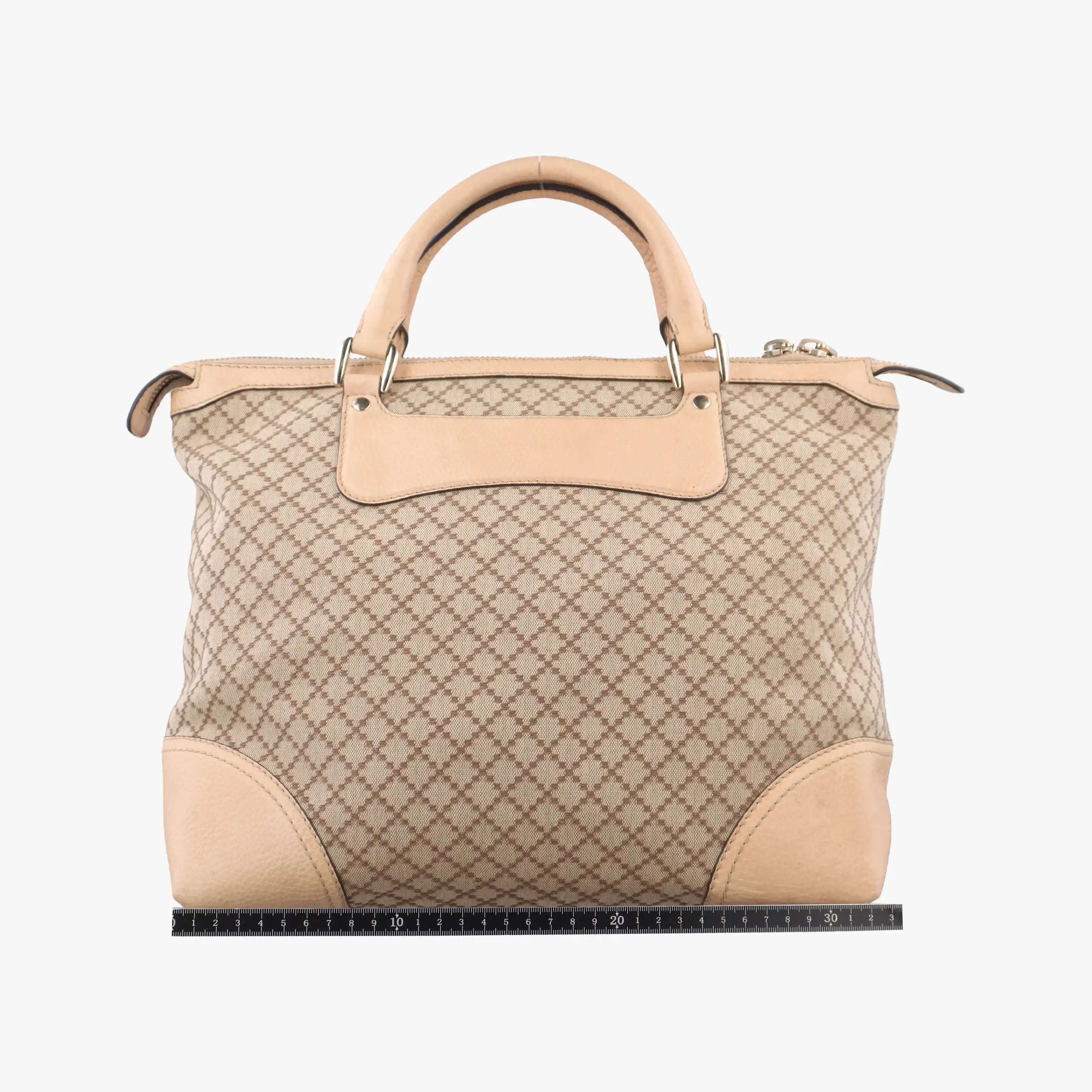 Pre-owned Gucci Diamante Horsebit Catherine Tote Beige canvas×leather 247283 handbag | stylenewstar