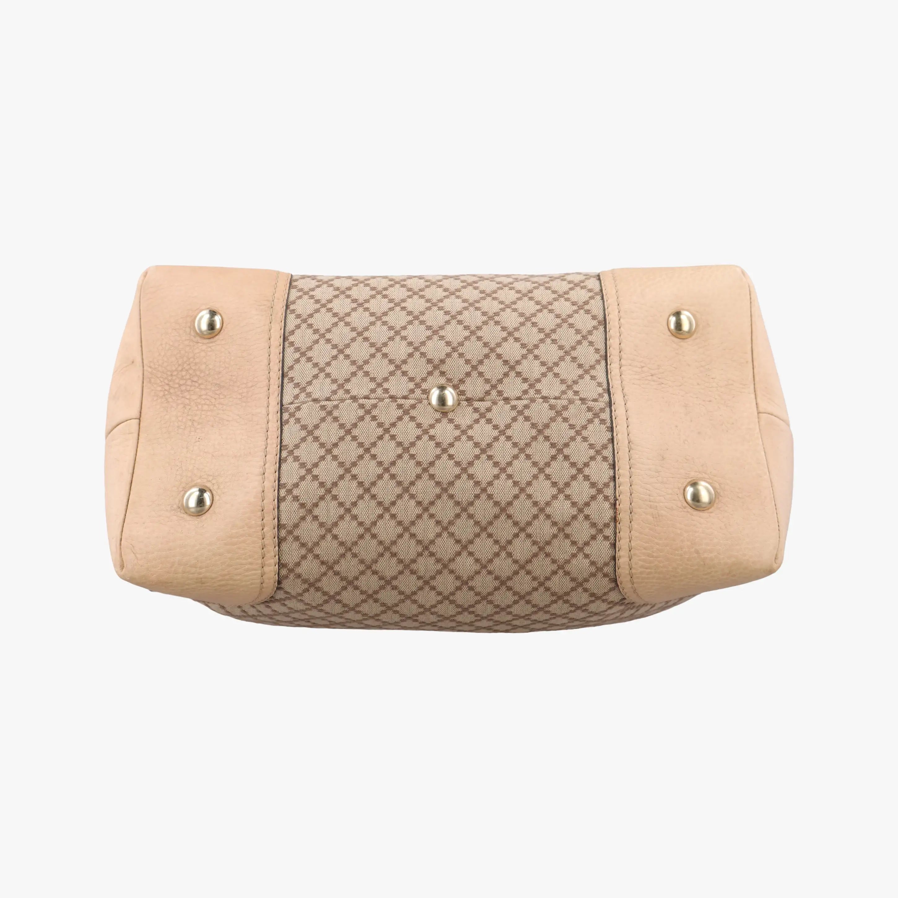 Pre-owned Gucci Diamante Horsebit Catherine Tote Beige canvas×leather 247283 handbag | stylenewstar
