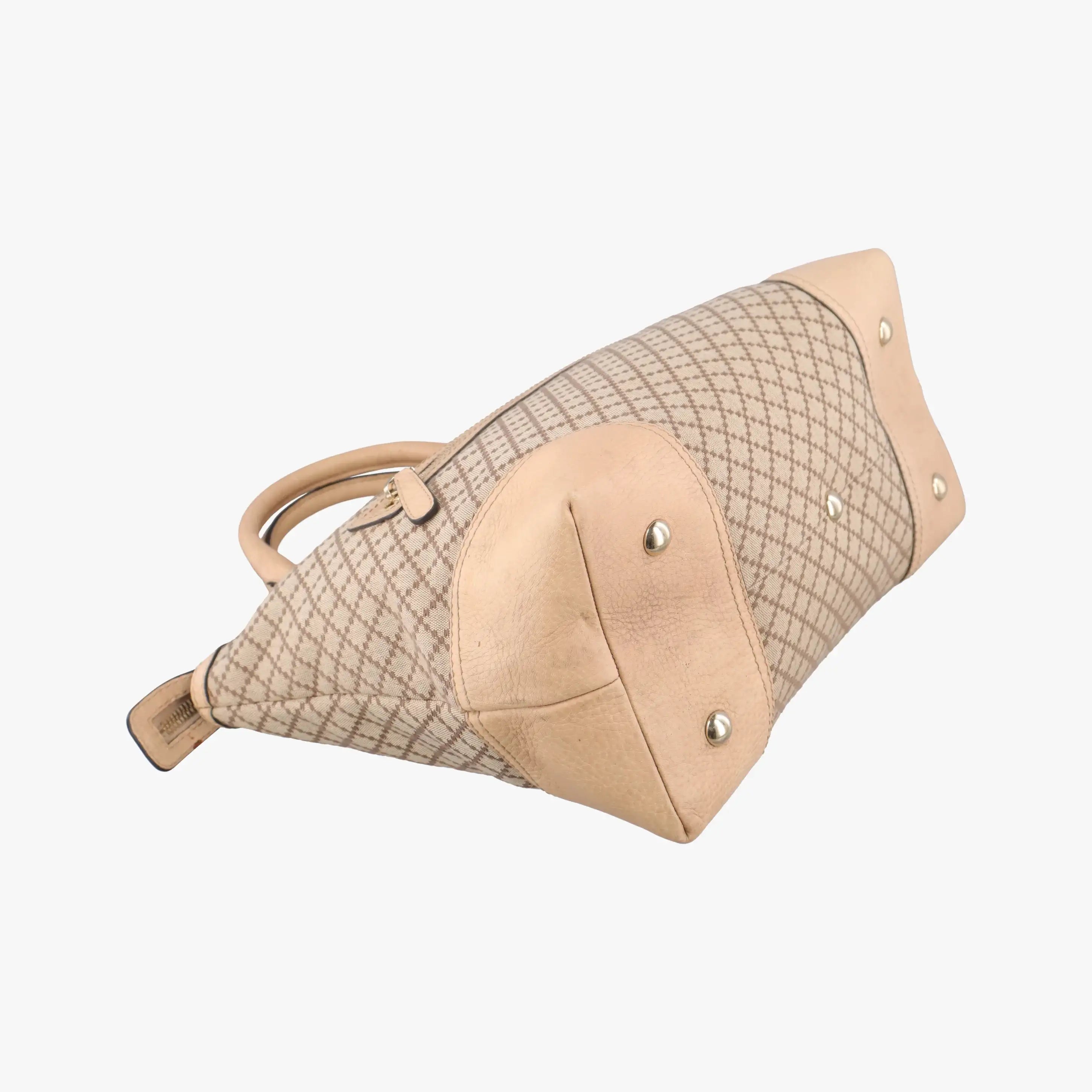 Pre-owned Gucci Diamante Horsebit Catherine Tote Beige canvas×leather 247283 handbag | stylenewstar