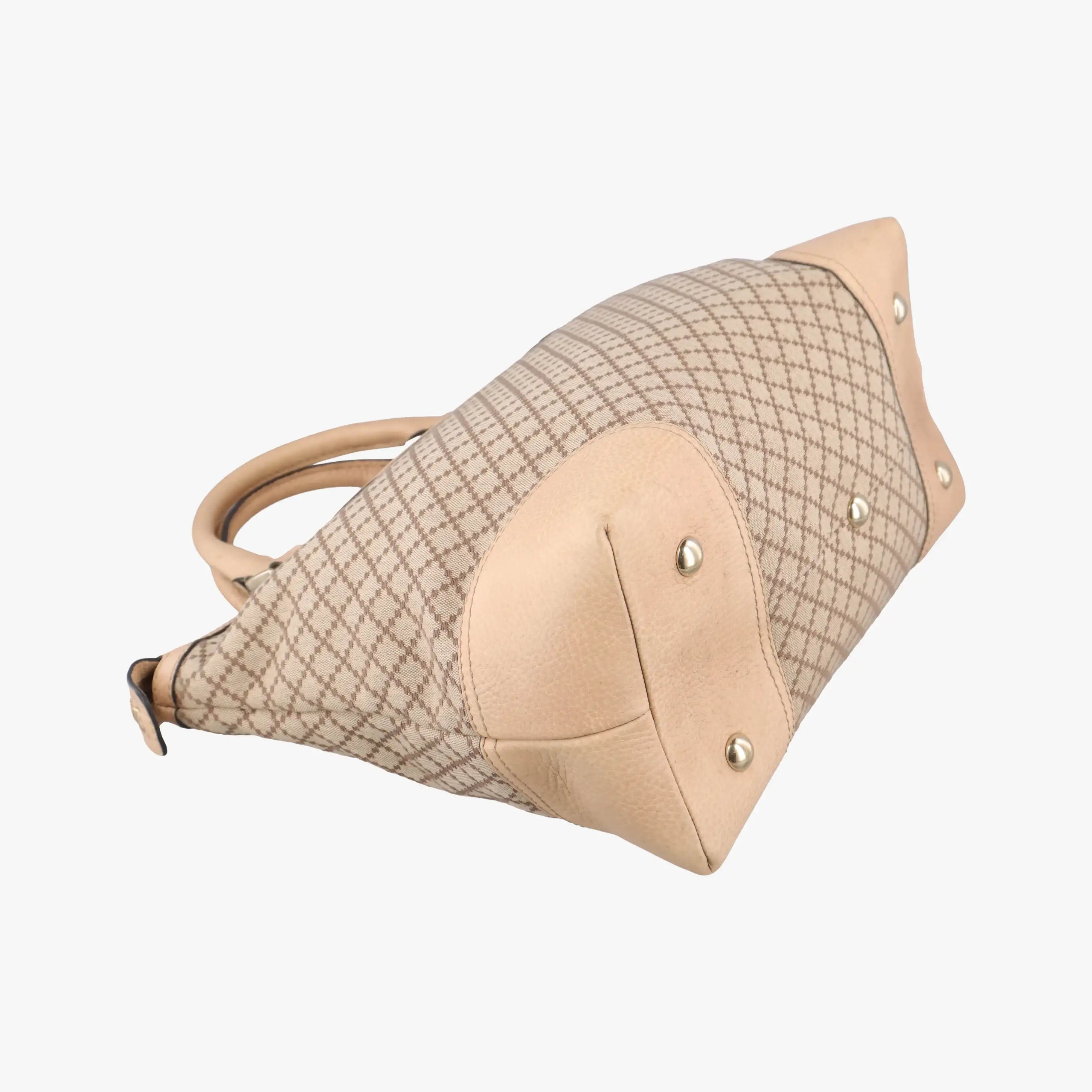 Pre-owned Gucci Diamante Horsebit Catherine Tote Beige canvas×leather 247283 handbag | stylenewstar