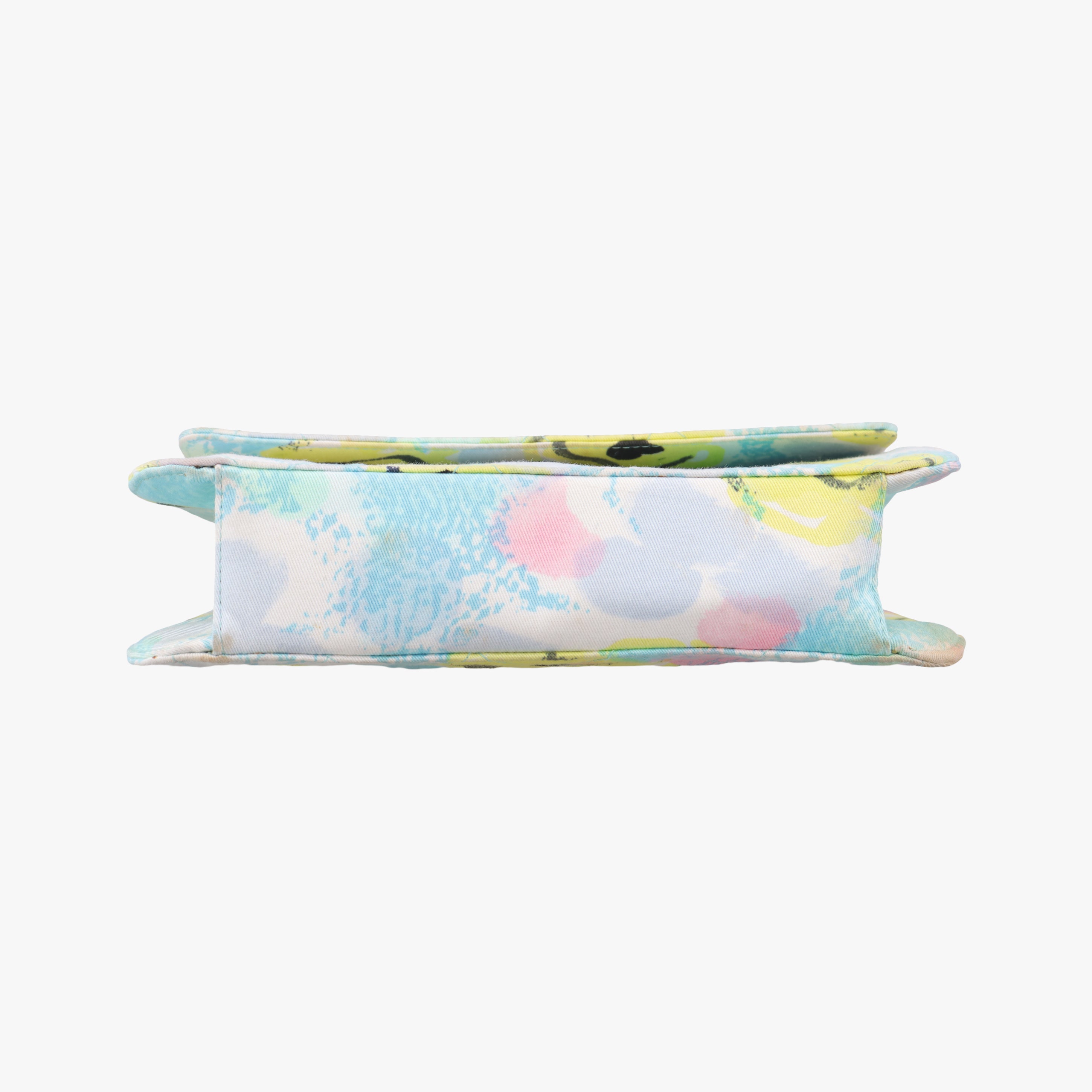 Pre-owned Chanel Floral Classic Flap Tote blue×Multicolour Fabric A08702 handbag | stylenewstar