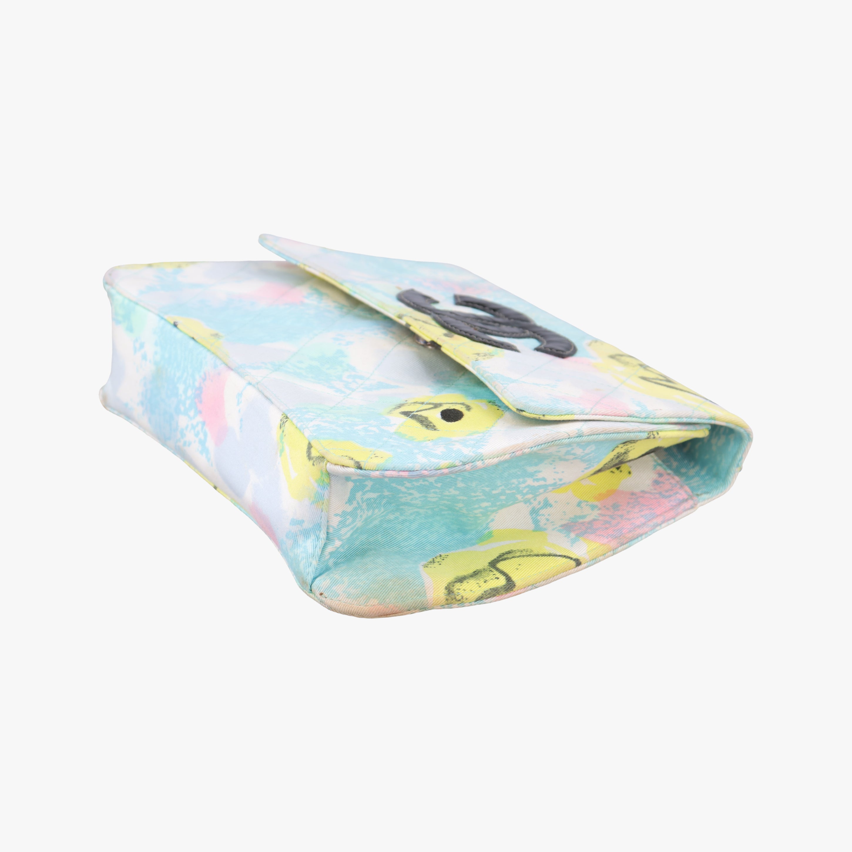 Pre-owned Chanel Floral Classic Flap Tote blue×Multicolour Fabric A08702 handbag | stylenewstar