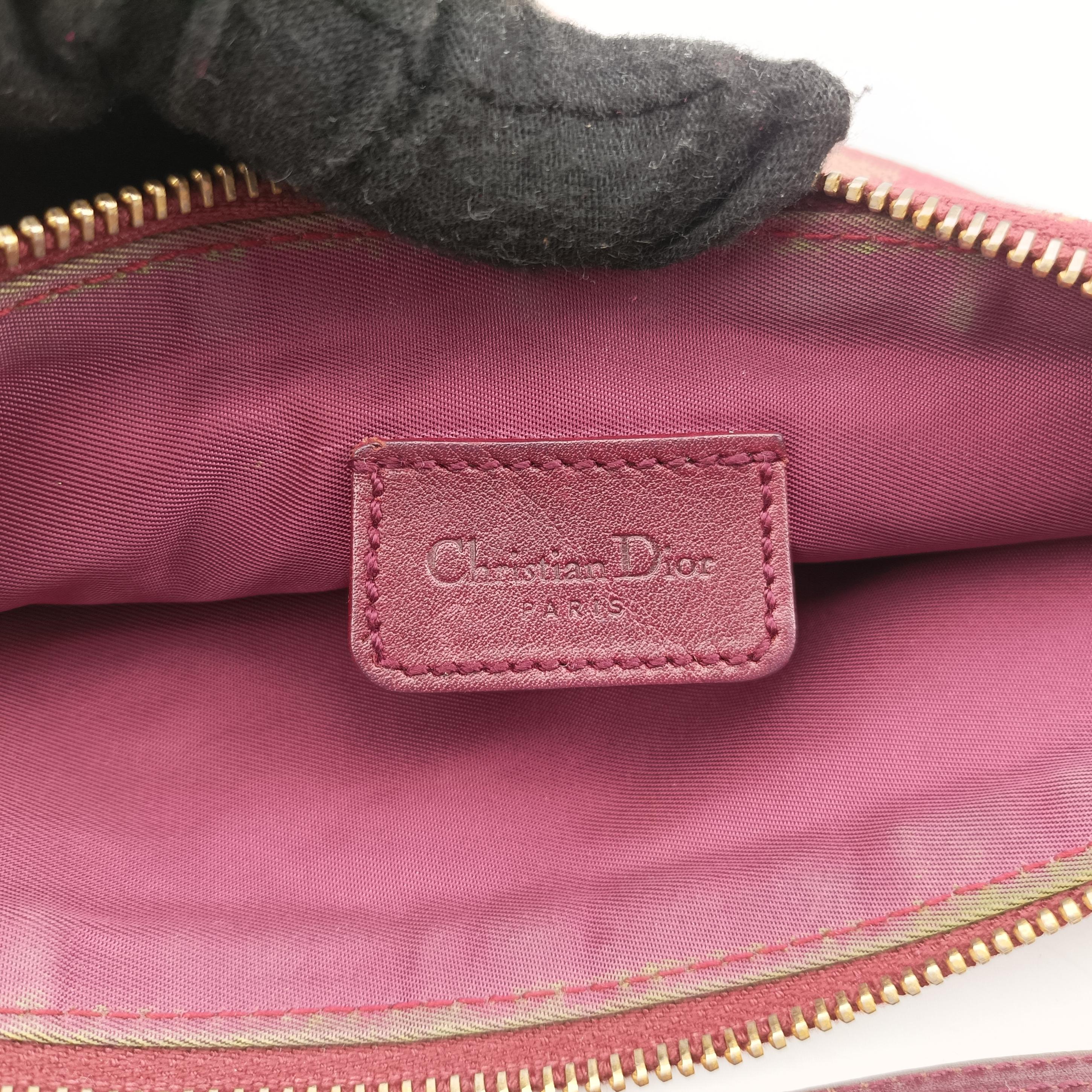 Pre-owned Christian Dior Saddle Red Jacquard  handbag | stylenewstar