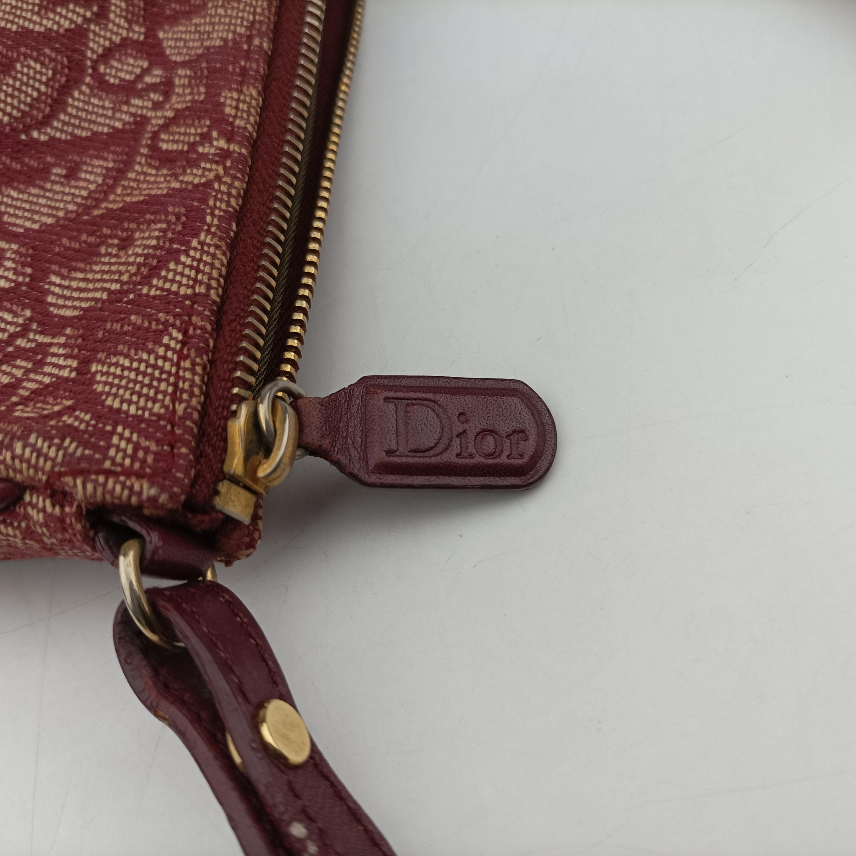 Pre-owned Christian Dior Saddle Red Jacquard  handbag | stylenewstar