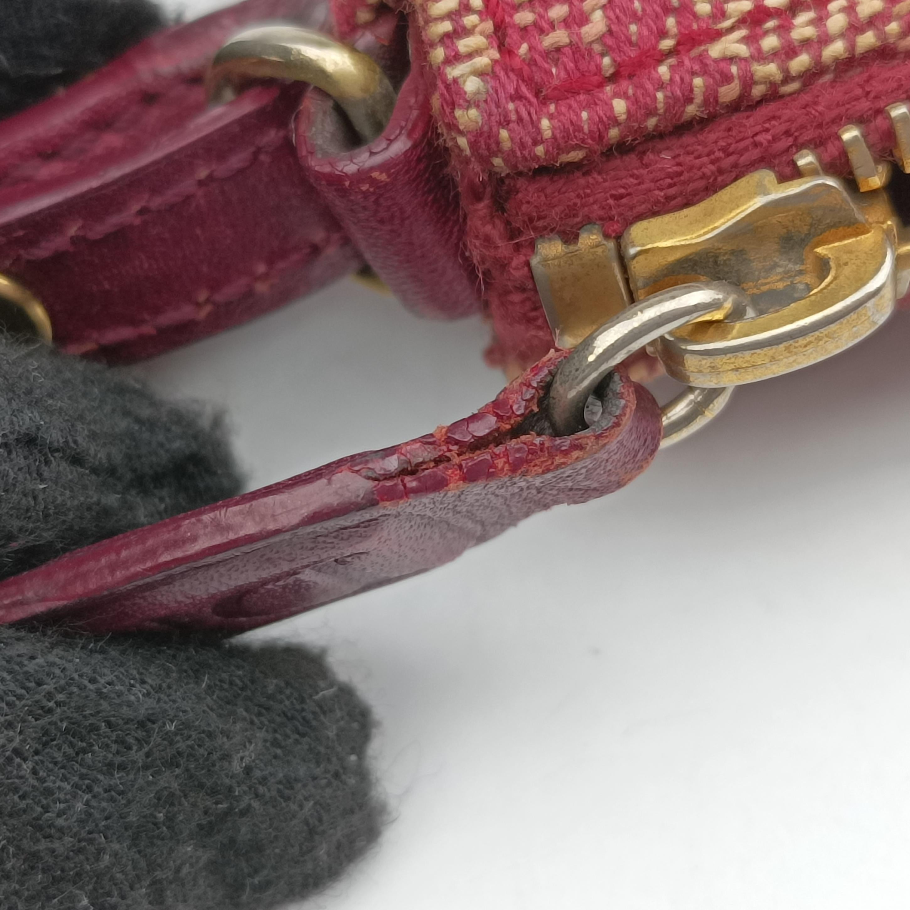 Pre-owned Christian Dior Saddle Red Jacquard  handbag | stylenewstar