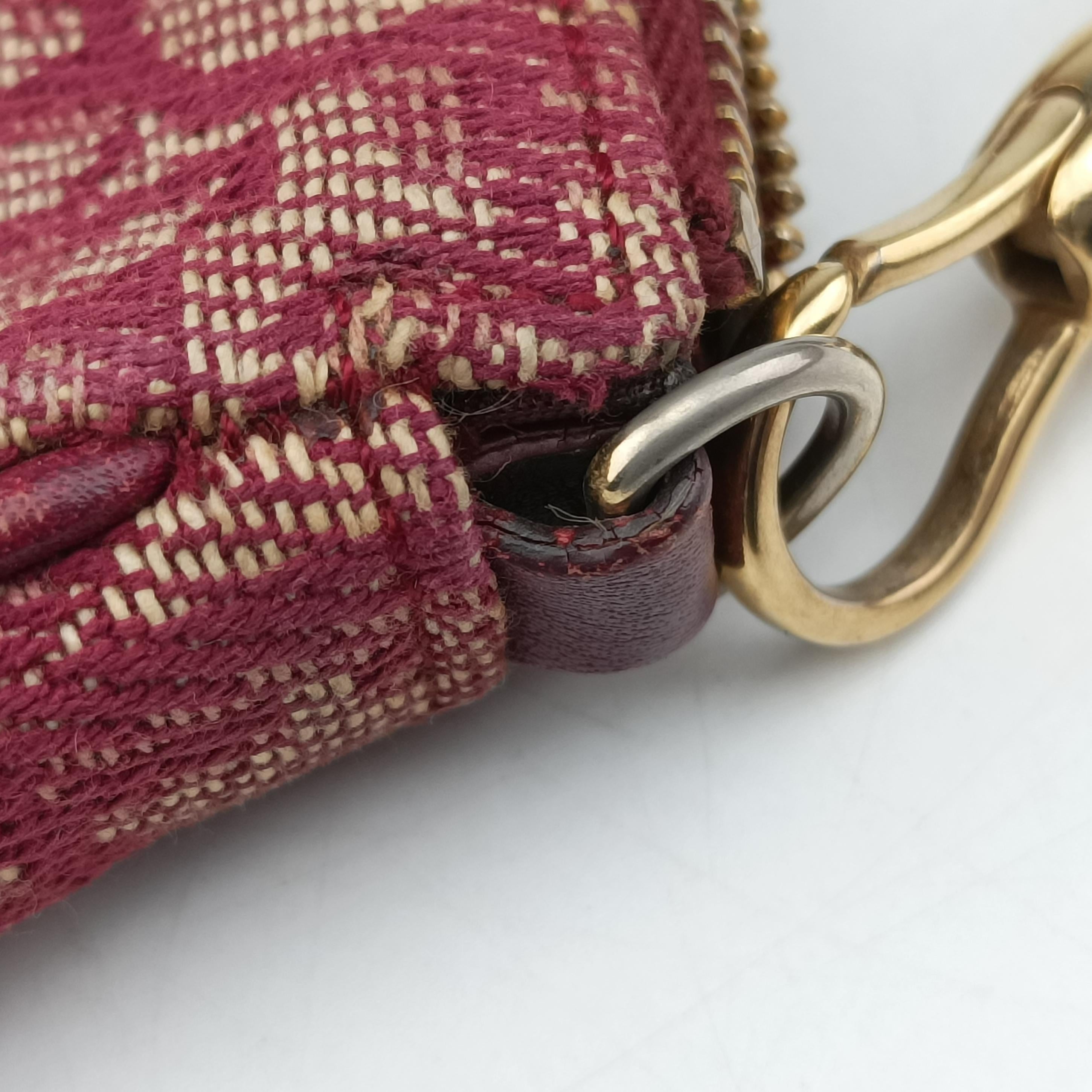 Pre-owned Christian Dior Saddle Red Jacquard  handbag | stylenewstar