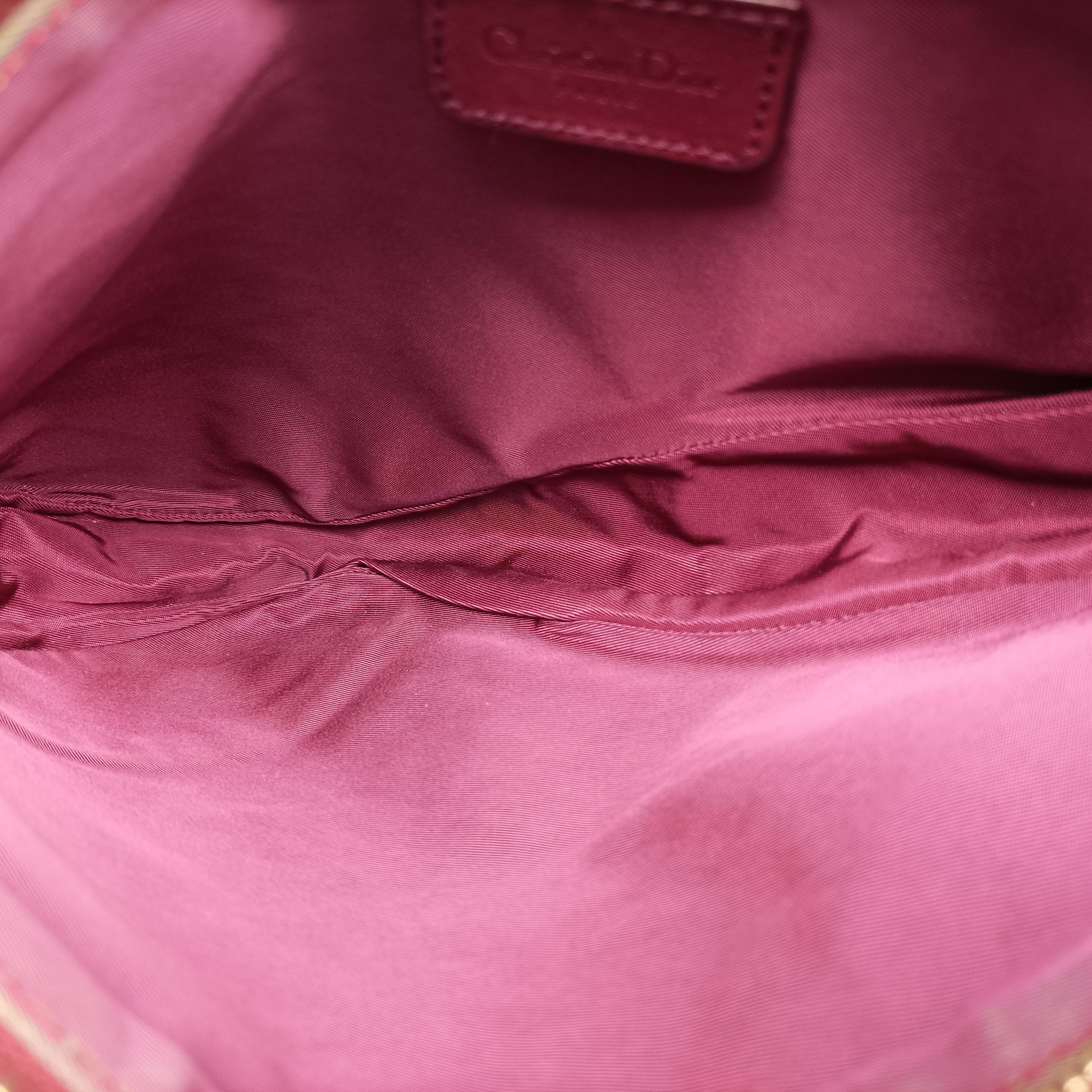 Pre-owned Christian Dior Saddle Red Jacquard  handbag | stylenewstar