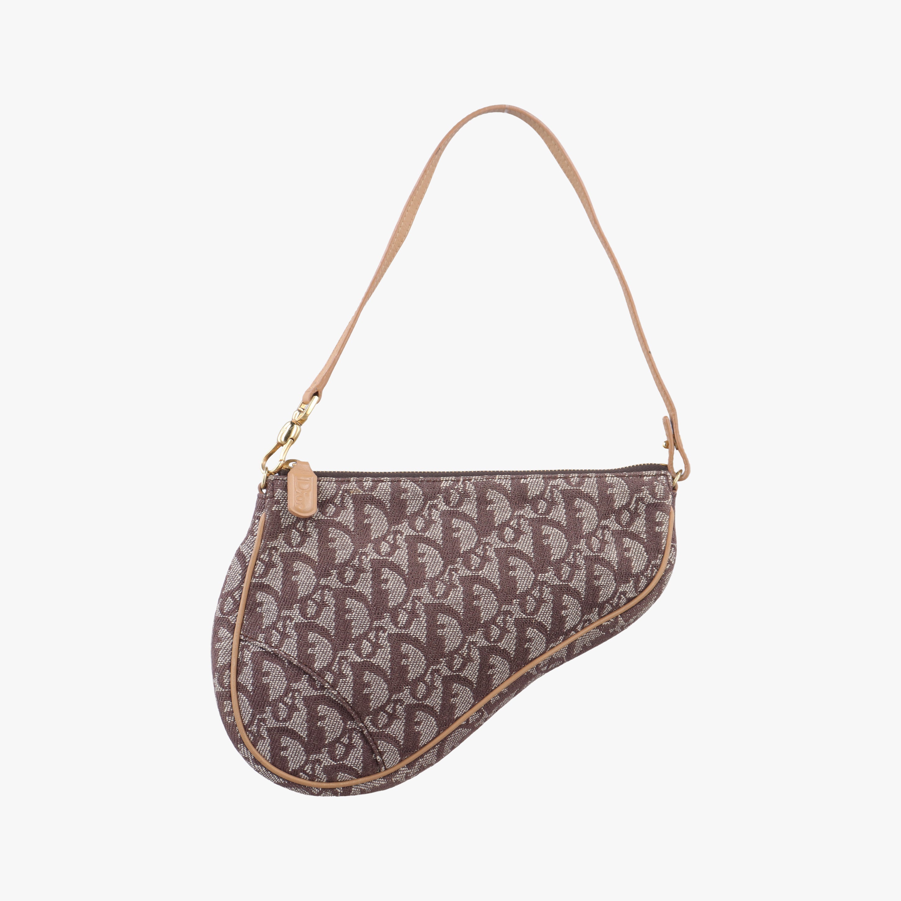 Pre-owned Christian Dior Saddle Brown Jacquard  handbag | stylenewstar