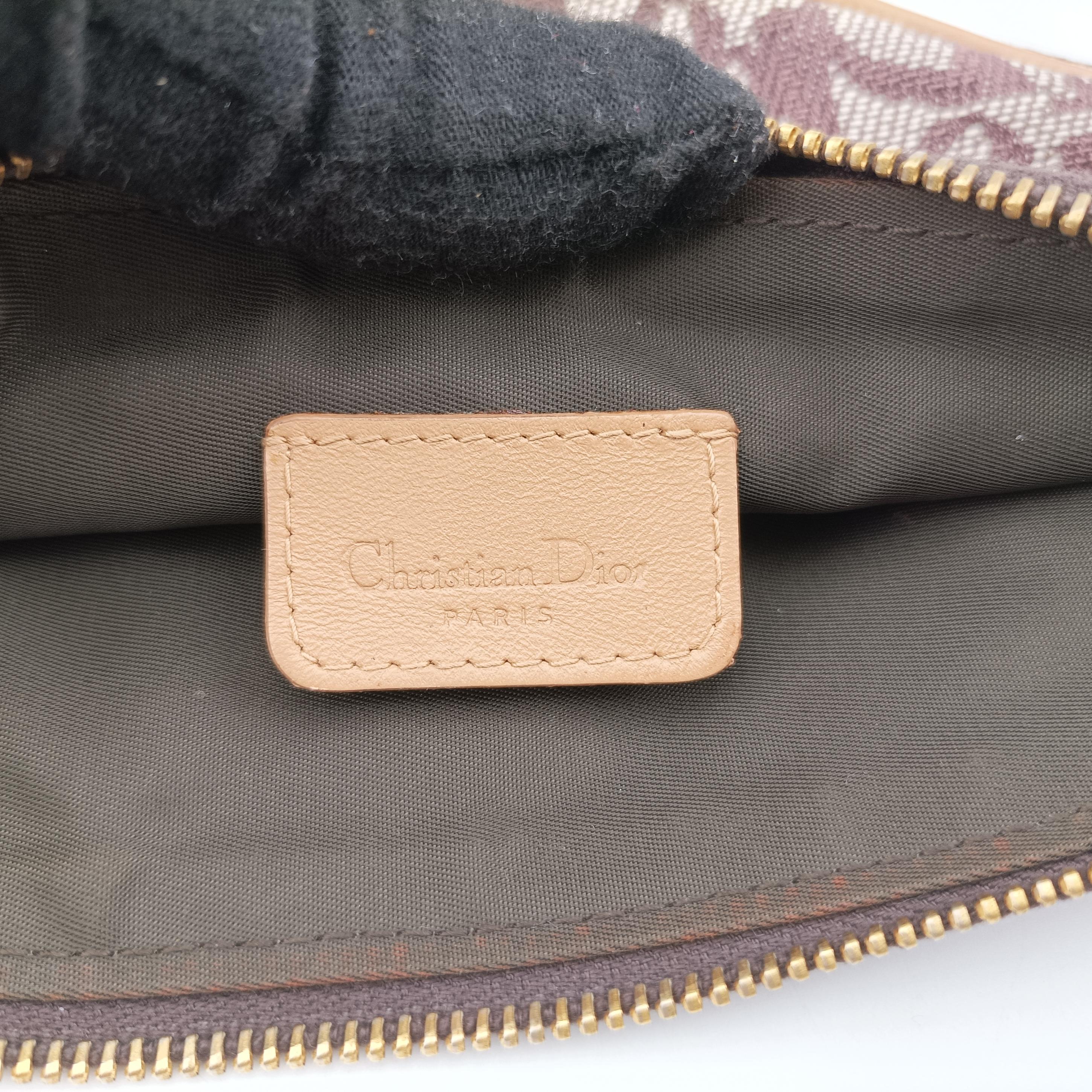Pre-owned Christian Dior Saddle Brown Jacquard  handbag | stylenewstar