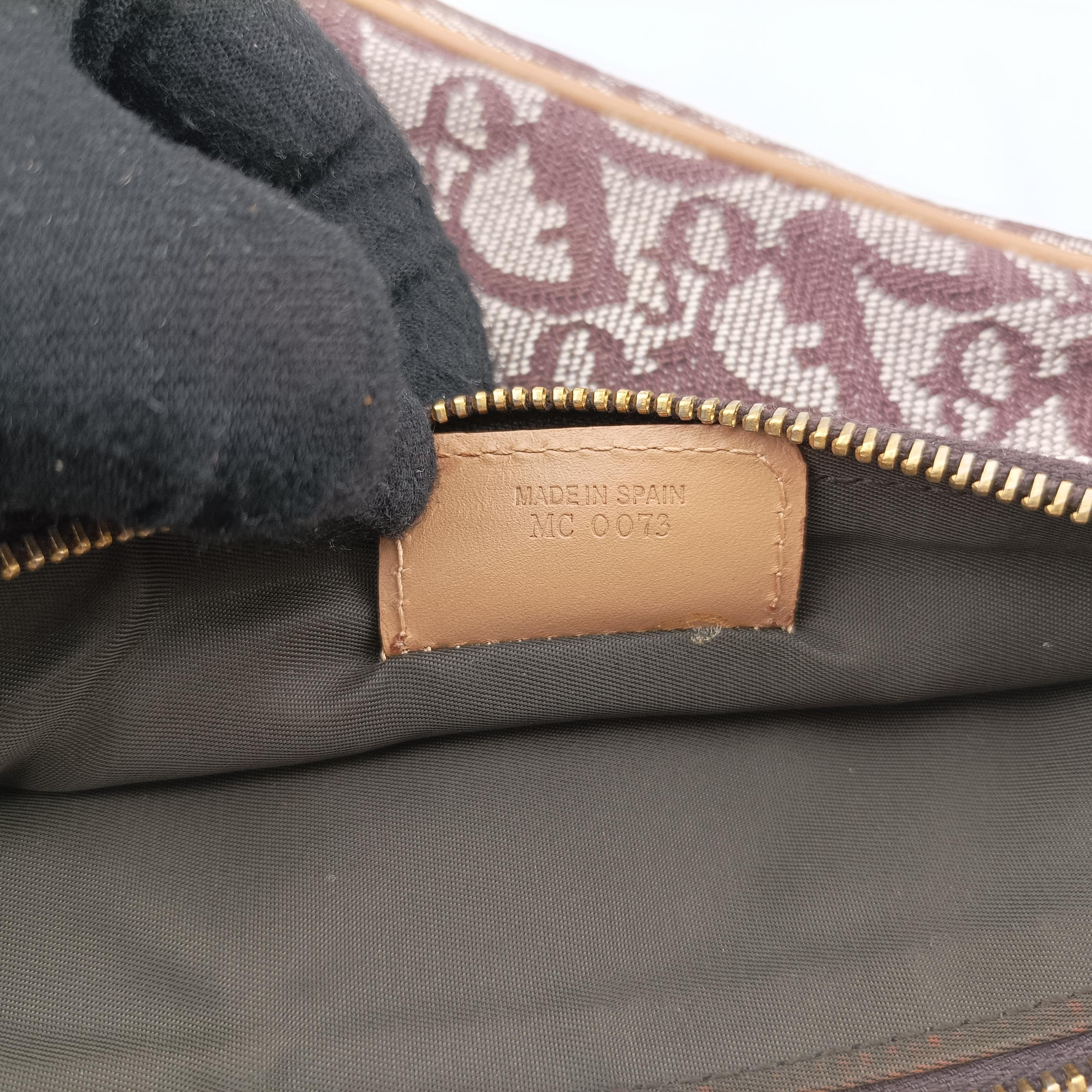 Pre-owned Christian Dior Saddle Brown Jacquard  handbag | stylenewstar