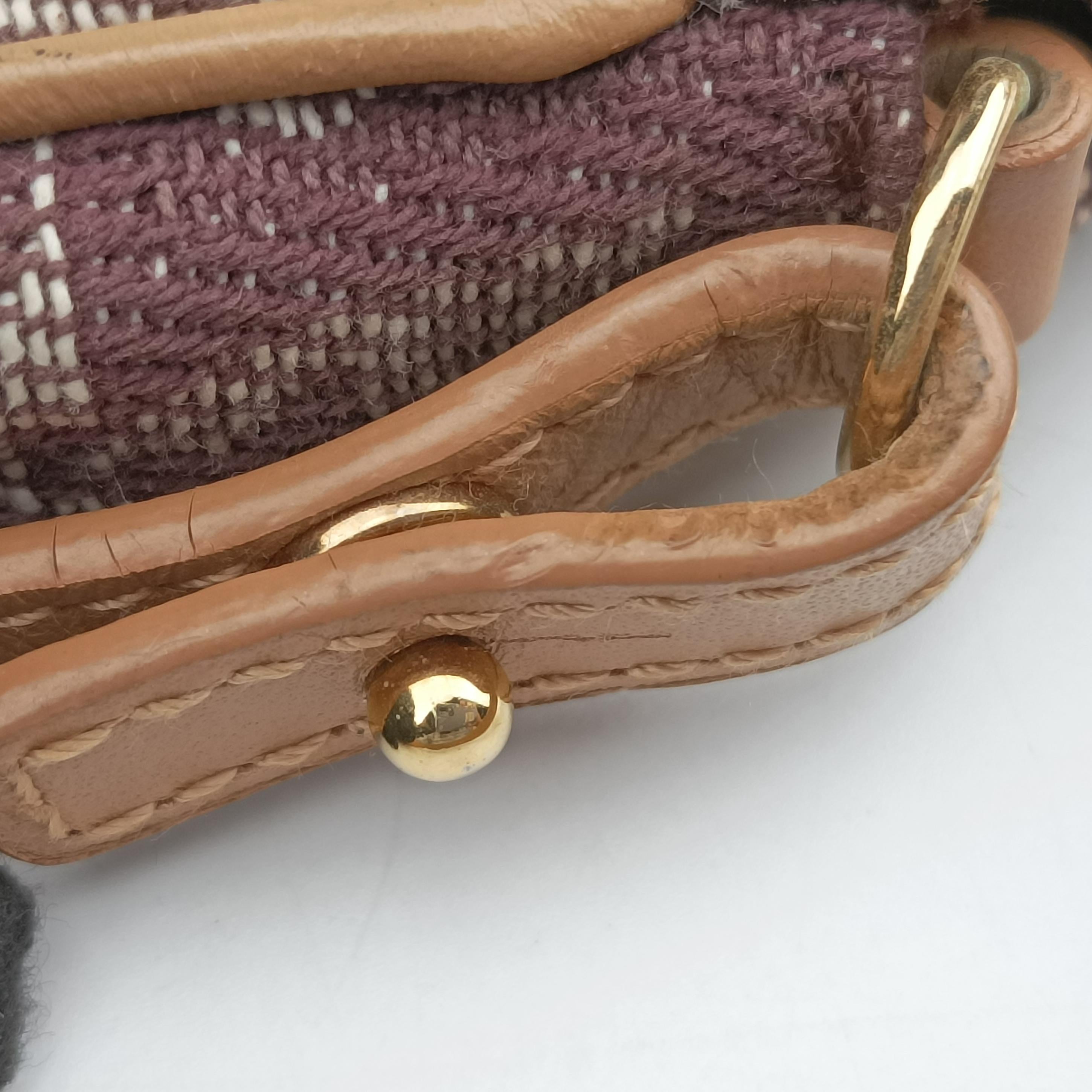 Pre-owned Christian Dior Saddle Brown Jacquard  handbag | stylenewstar